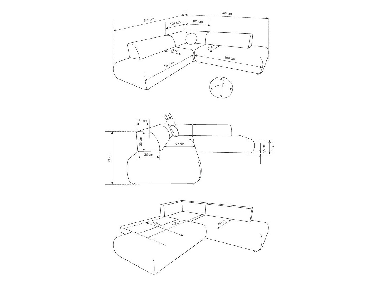 Ugaona sofa Kingston 186 (Vinci 75)