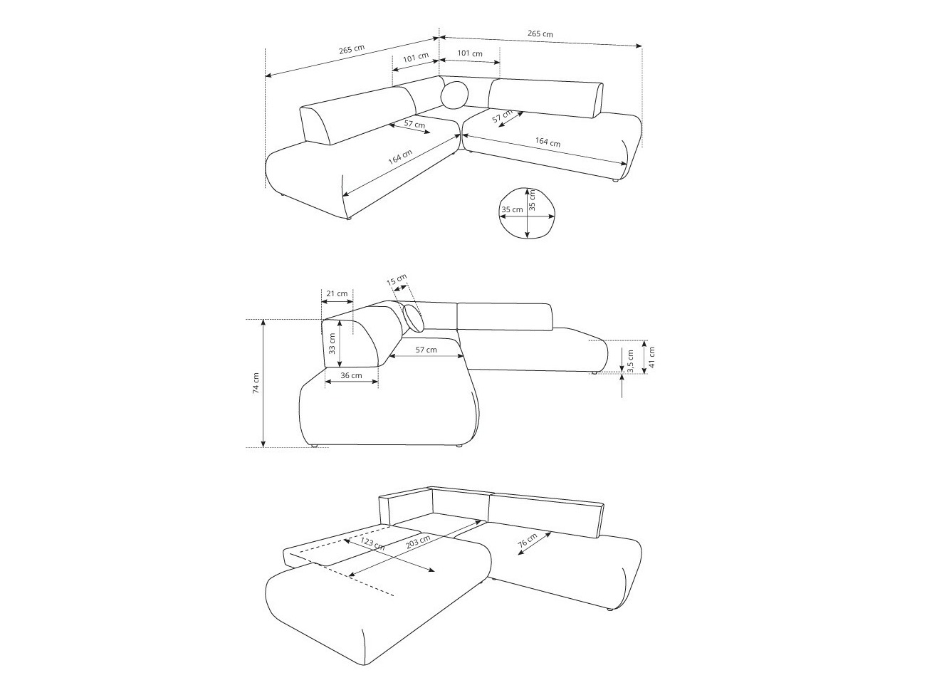 Ugaona sofa Kingston 186 (Vinci 75)