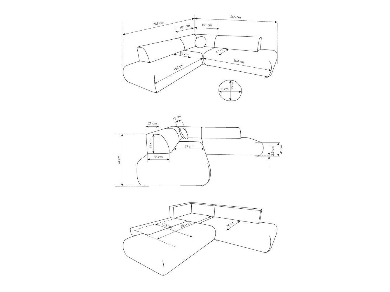 Ugaona sofa Kingston 186 (Vinci 88)