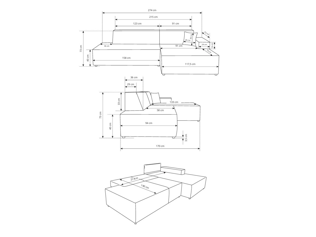 Ugaona sofa Kingston 187 (Tilia 86)