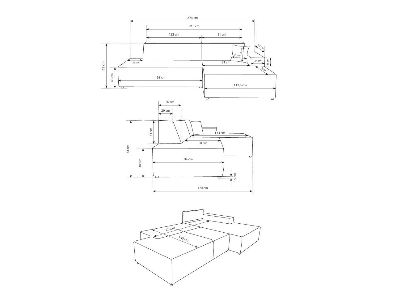 Ugaona sofa Kingston 187 (Tlia 17)