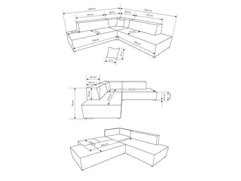 Ugaona sofa Kingston 188 (Tilia 01)