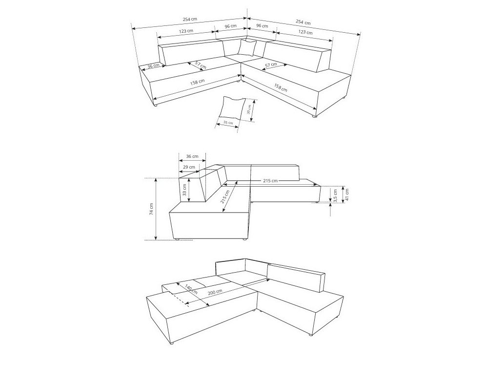 Ugaona sofa Kingston 188 (Tilia 17)