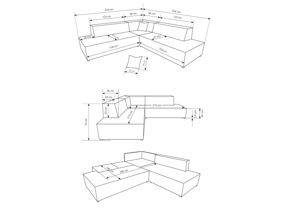 Ugaona sofa Kingston 188 (Tilia 85)