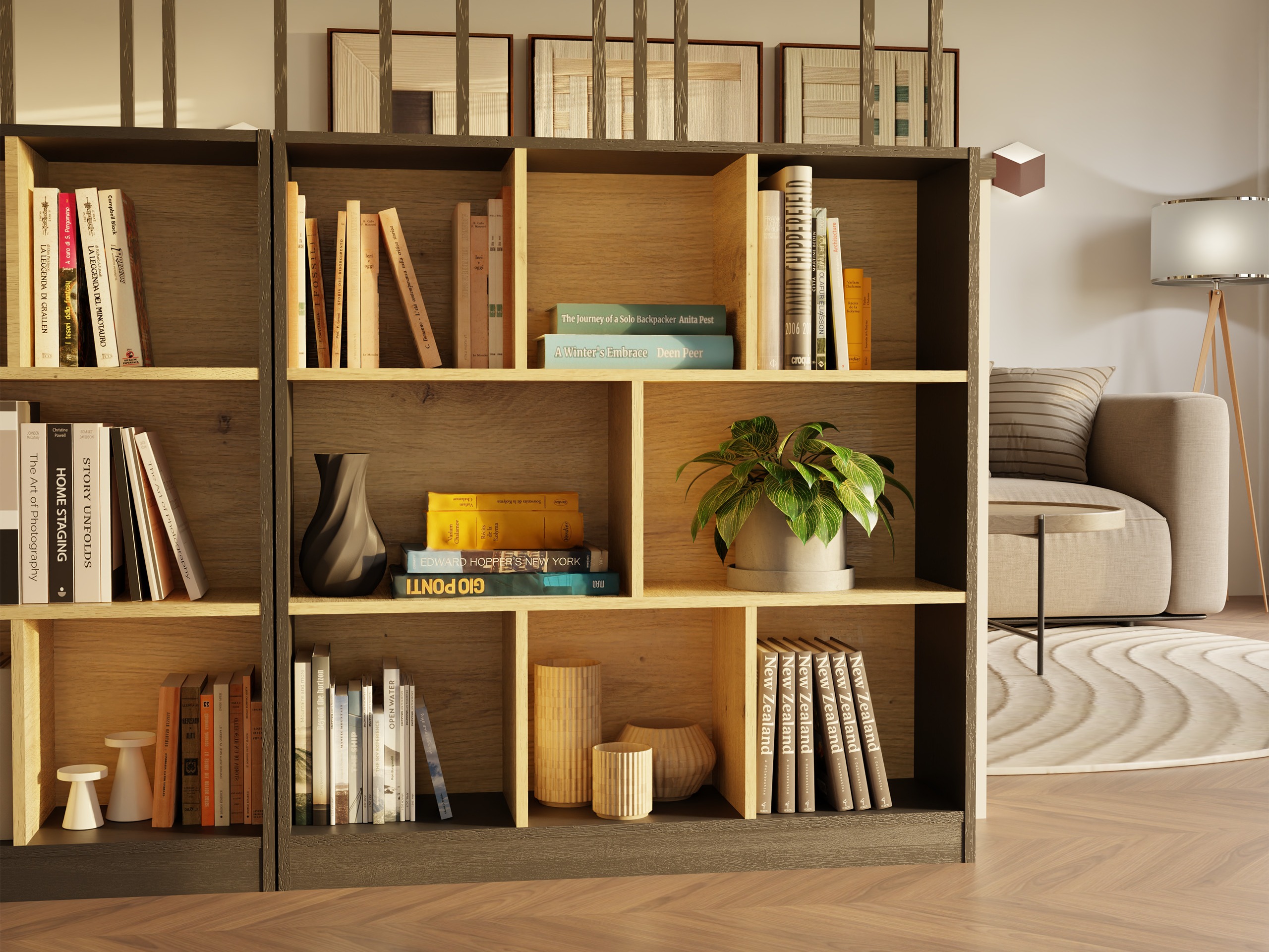 Polica Mandeville 307 (Antricit (ugalj) + Zanatski hrast)