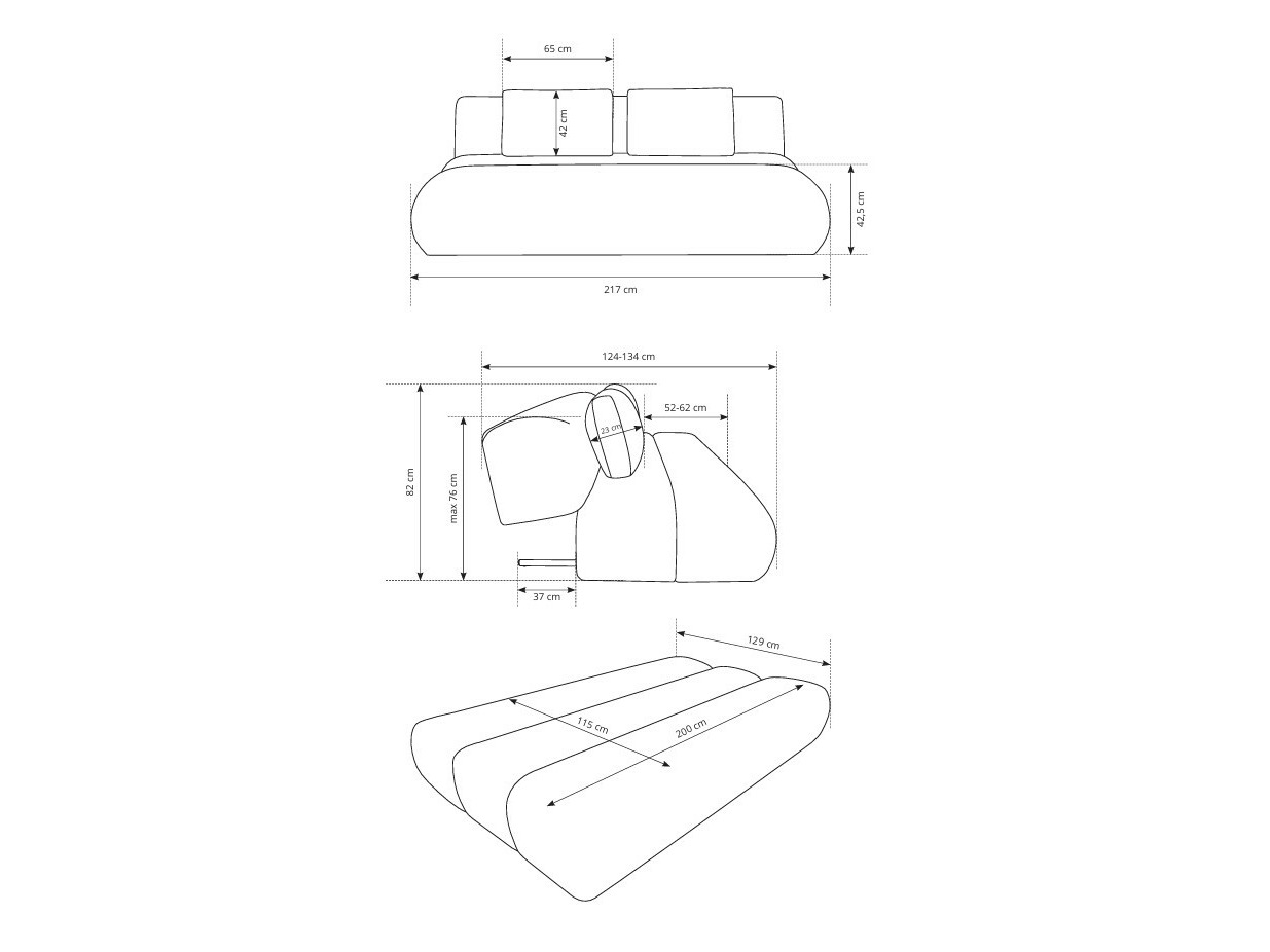 Sofa na razvlačenje Kingston 193 (Wind 52)