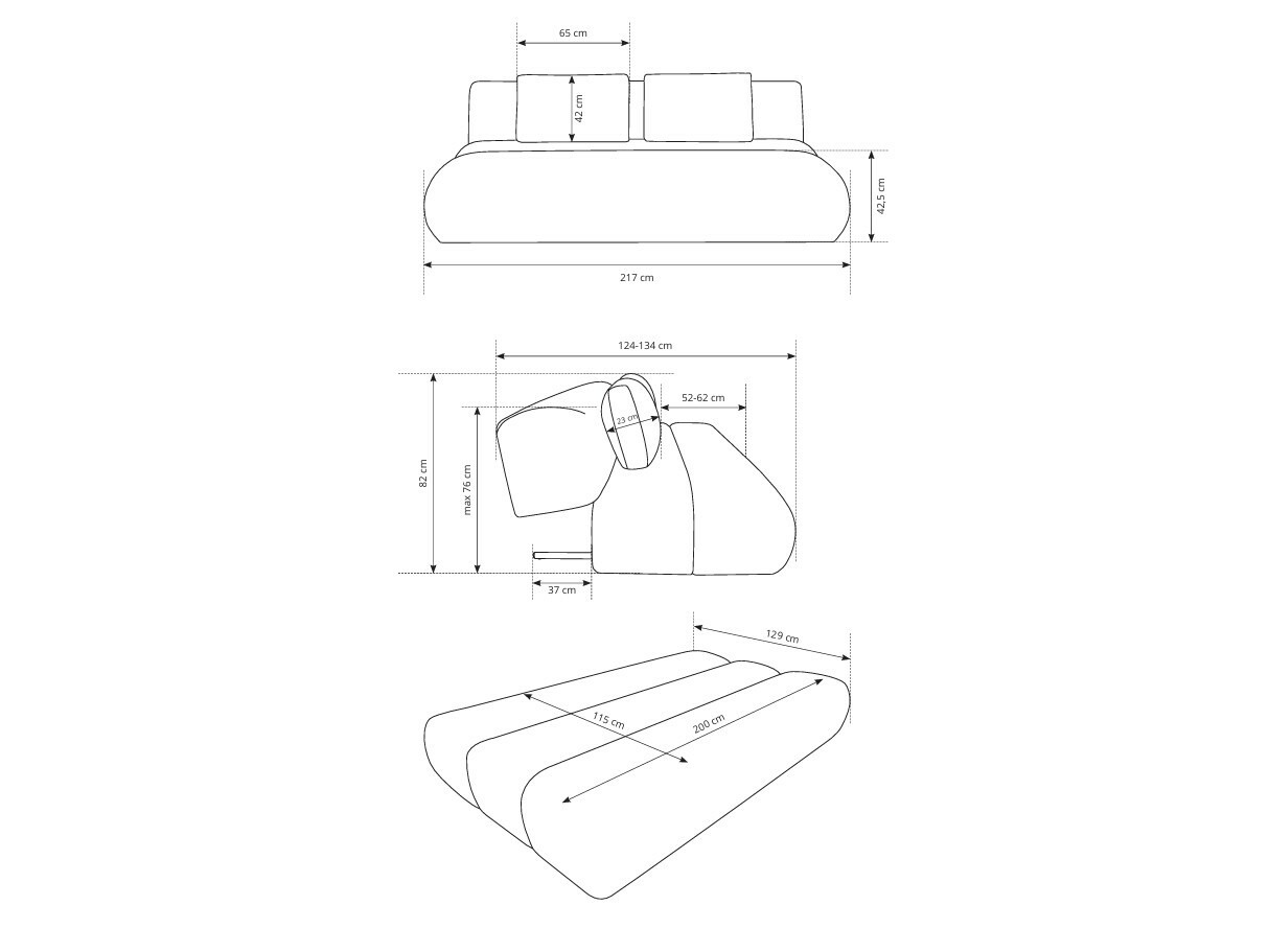 Sofa na razvlačenje Kingston 193 (Wind 77)