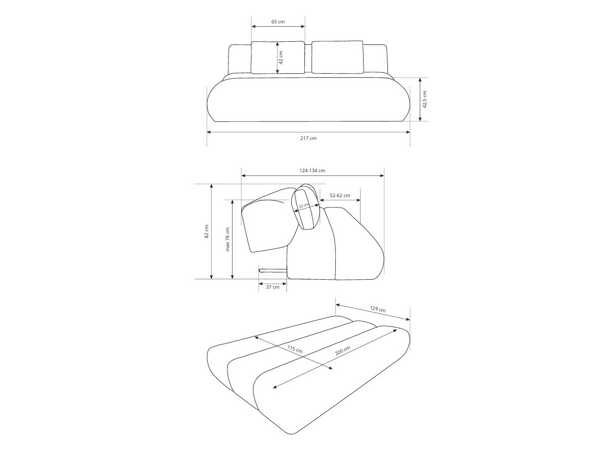 Sofa na razvlačenje Kingston 193 (Wind 82)