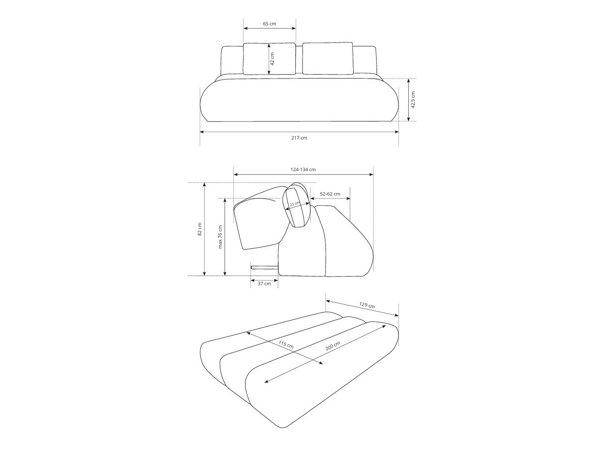 Sofa na razvlačenje Kingston 193 (Wind 89)