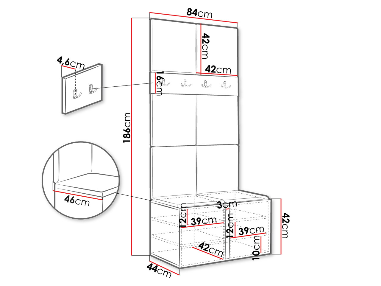 Set za hodnik Hartford 267 (Graphite)