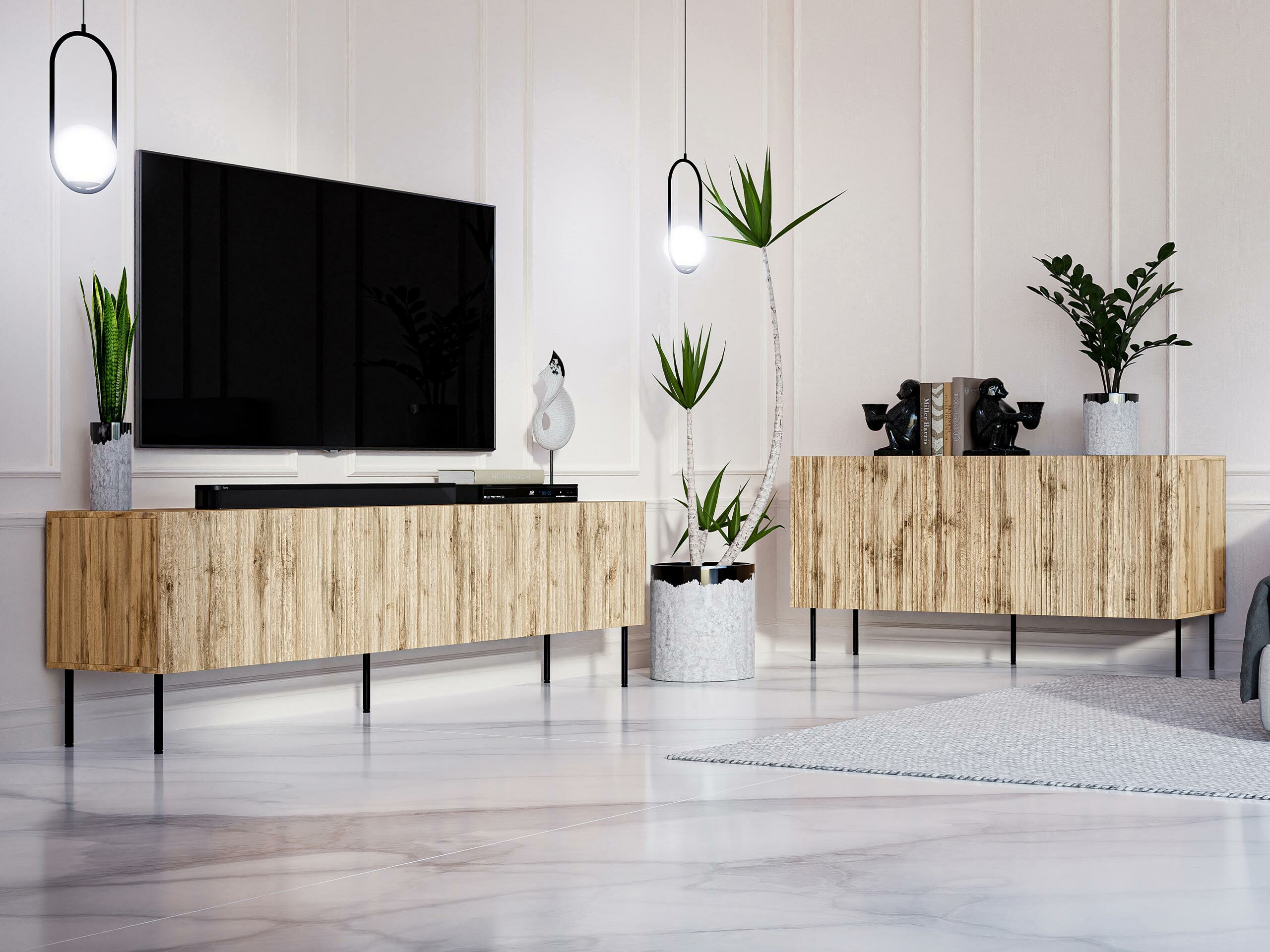 Ormarić Lorelbo 100 (Вотан храст + Crno)