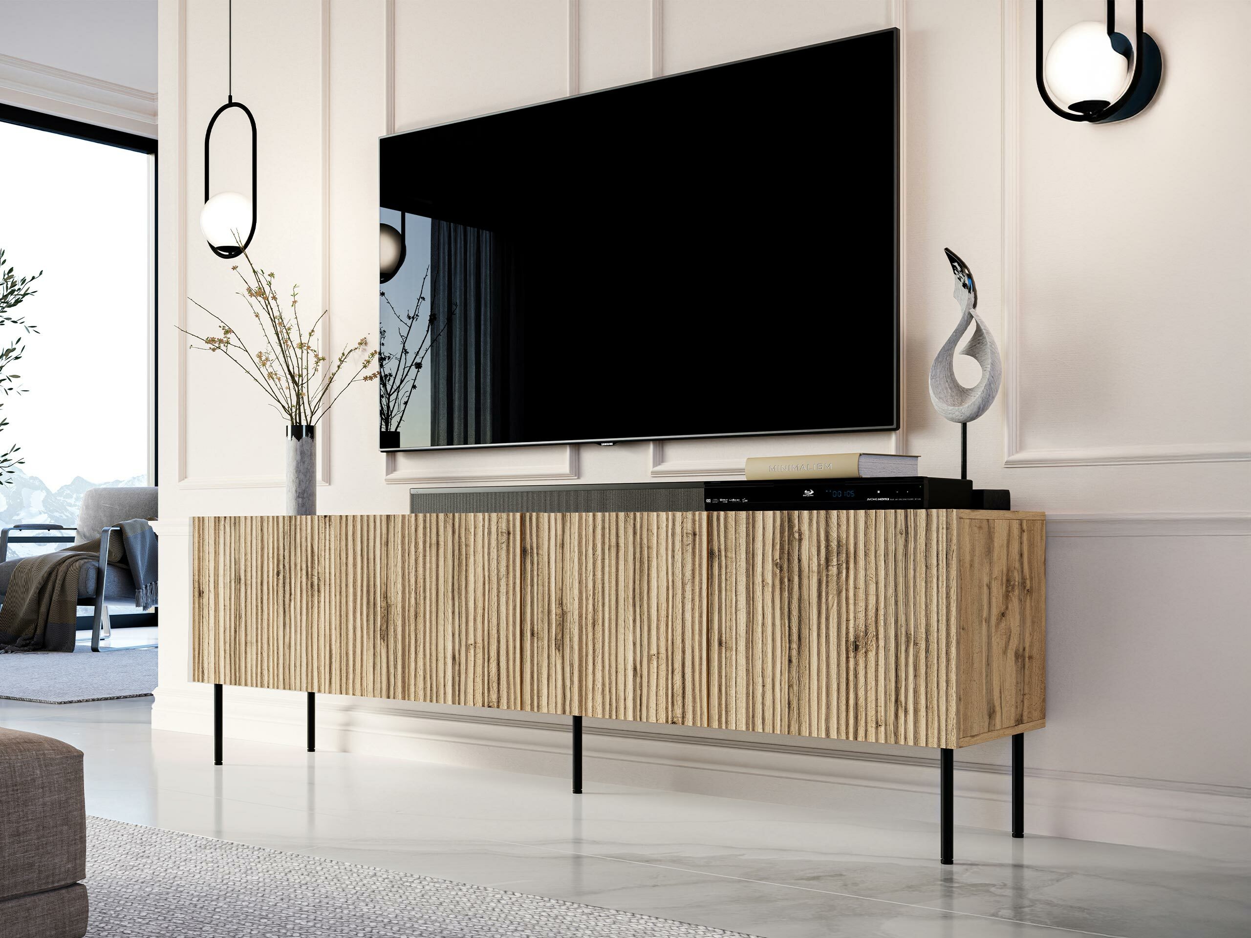 TV sto Lorelbo 103 (Вотан храст + Crno)