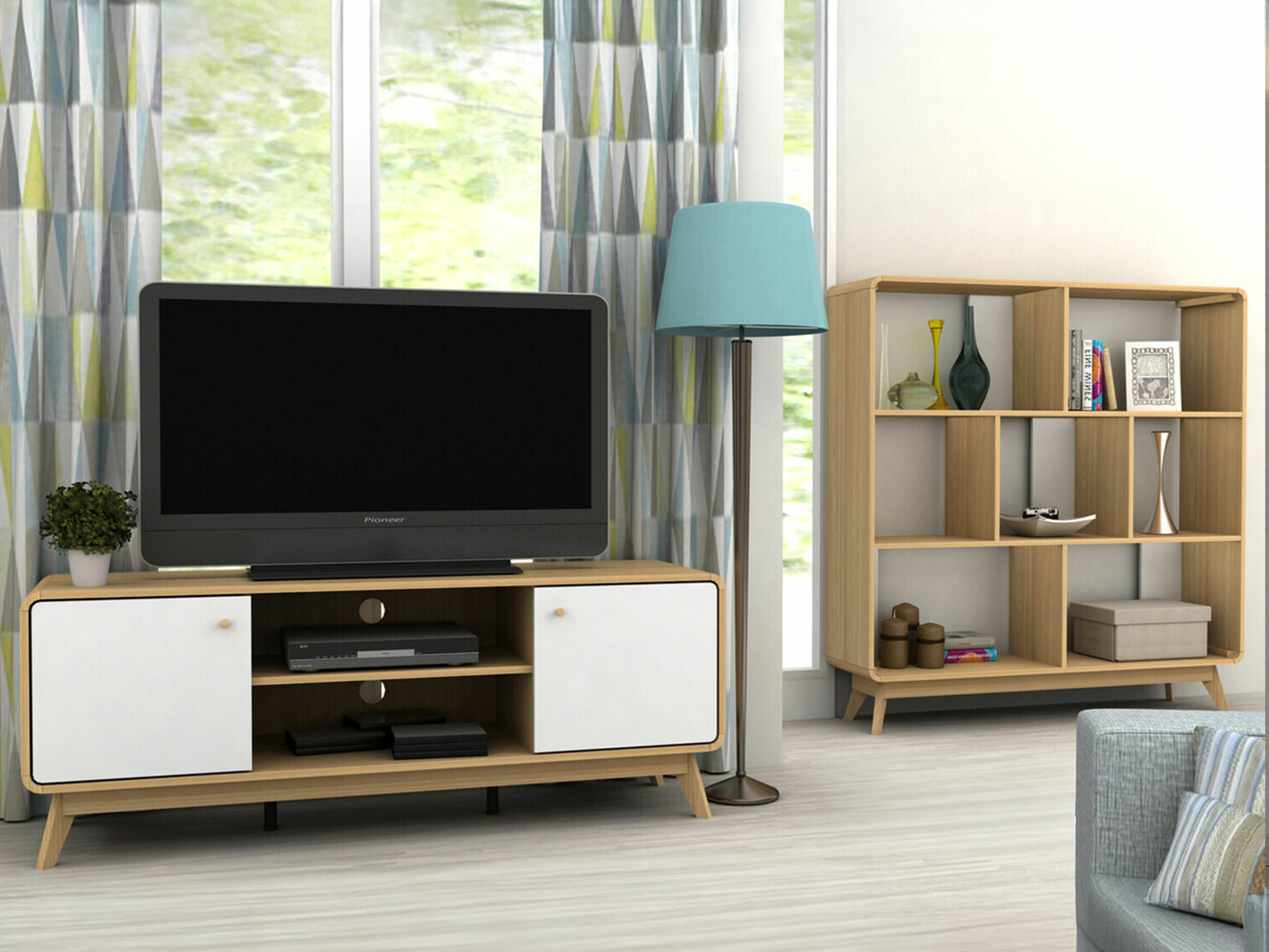 Set za dnevnu sobu Elbtena 113 (Hrast + Belo)