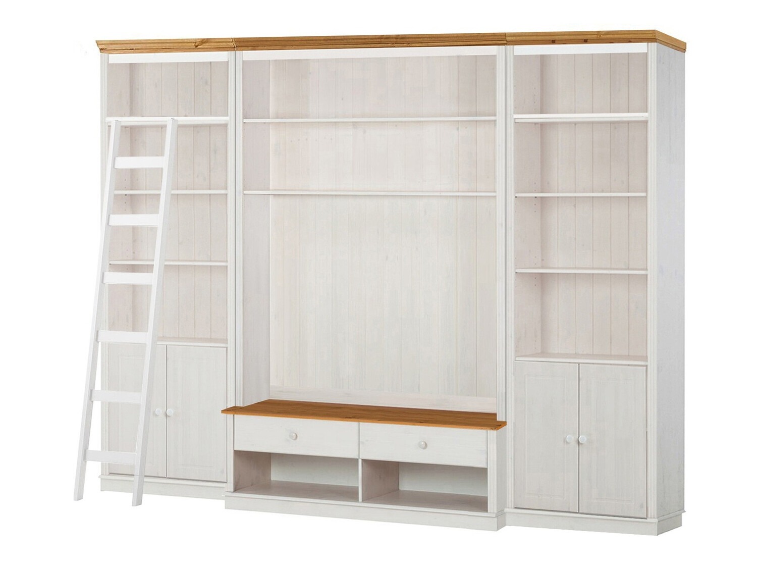 Set za dnevnu sobu Saltoro 107 (Belo + Medeni hrast)