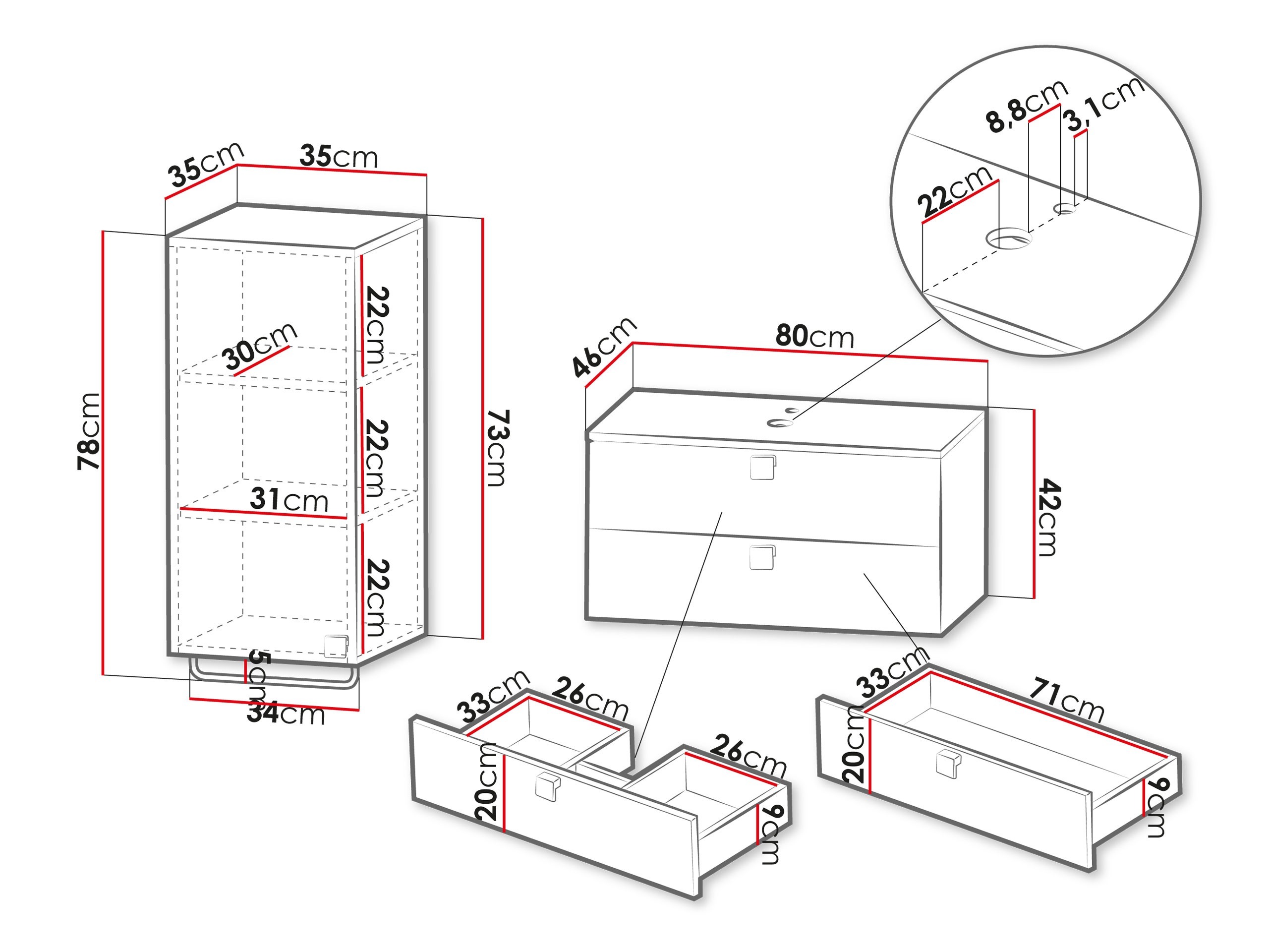 Set za kupatilo Orlvera 104 (Svetlobraon)