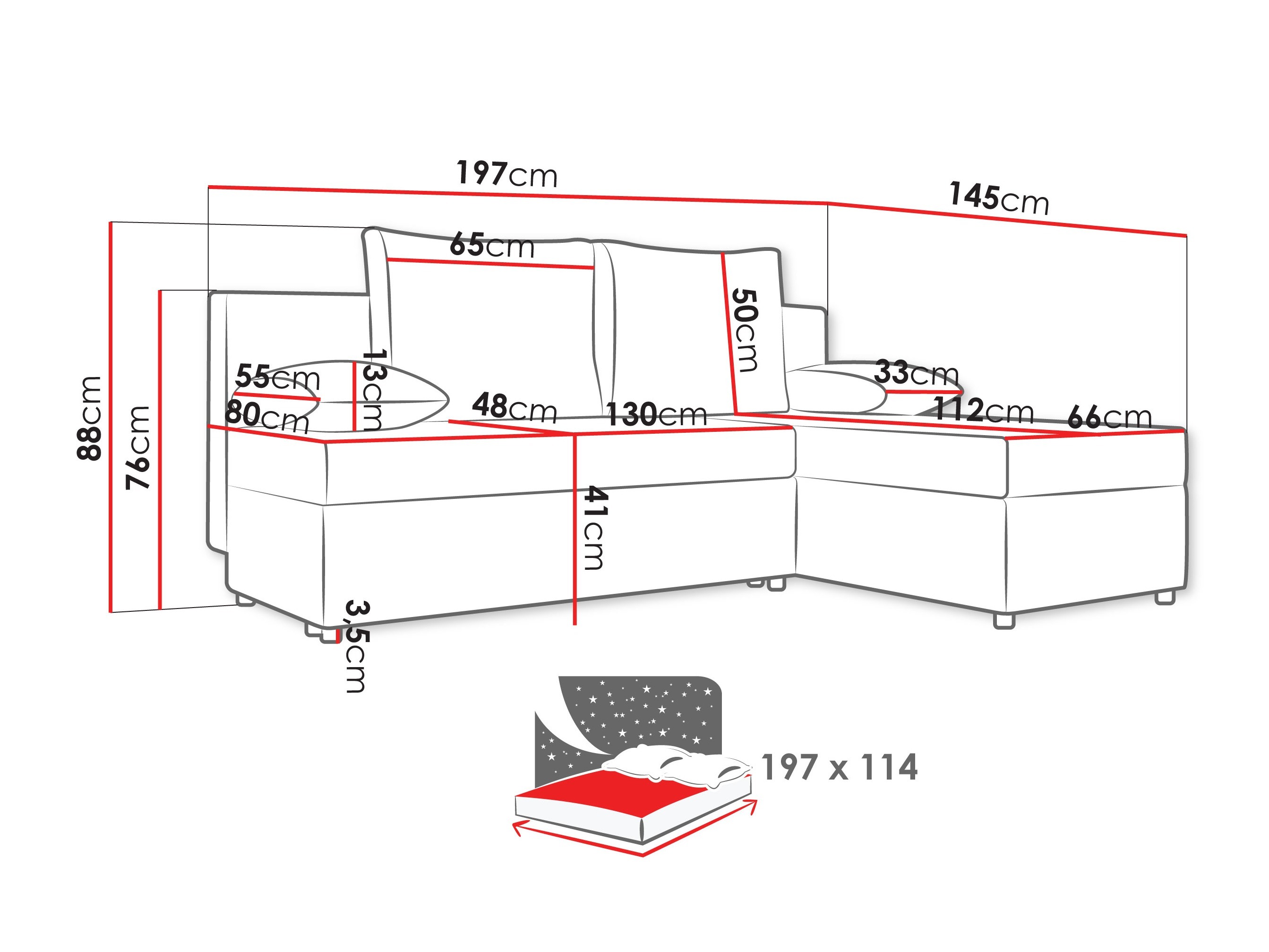 Ugaona sofa Euclid 100 (Poso 100)