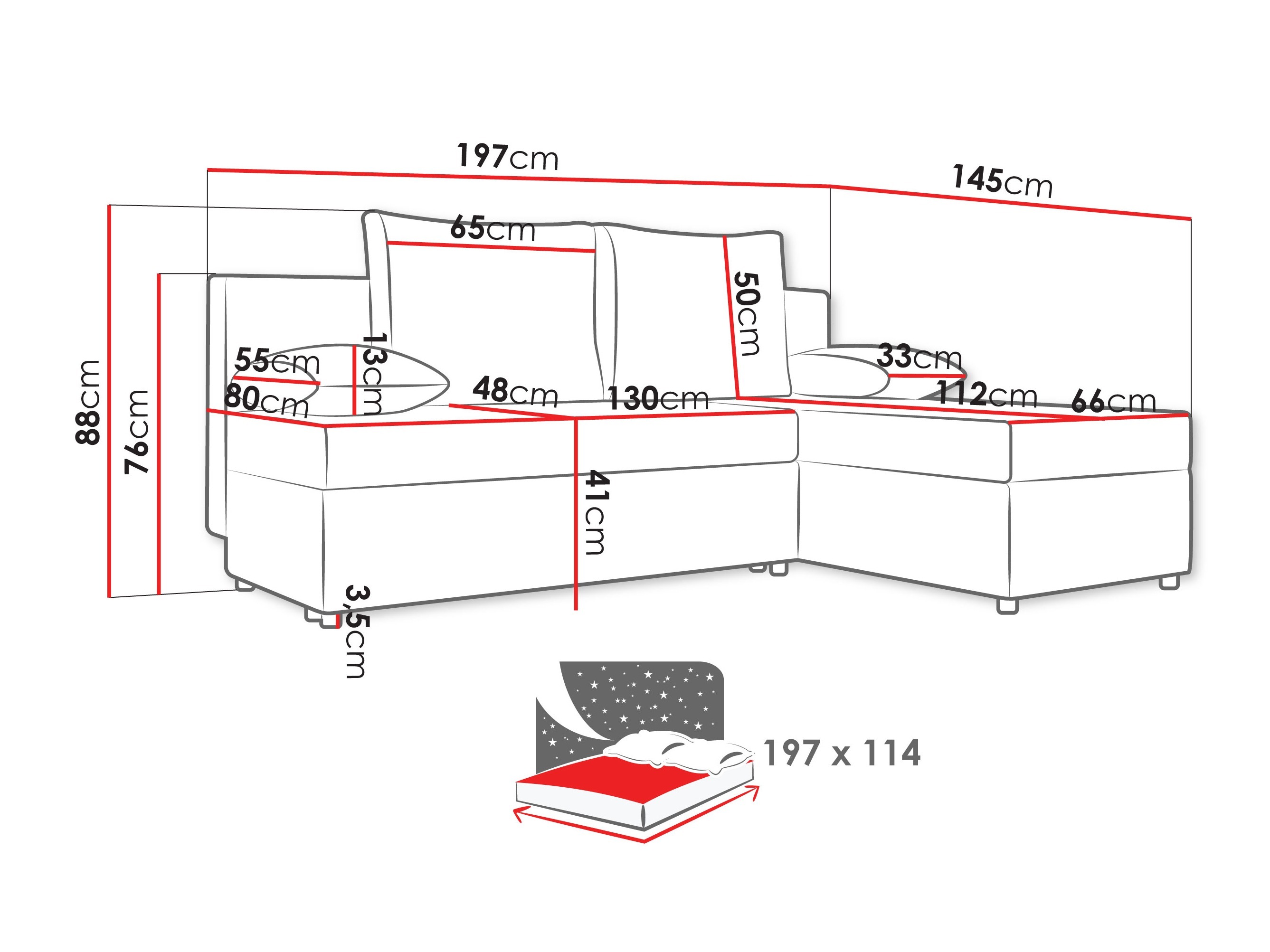 Ugaona sofa Euclid 100 (Poso 110)