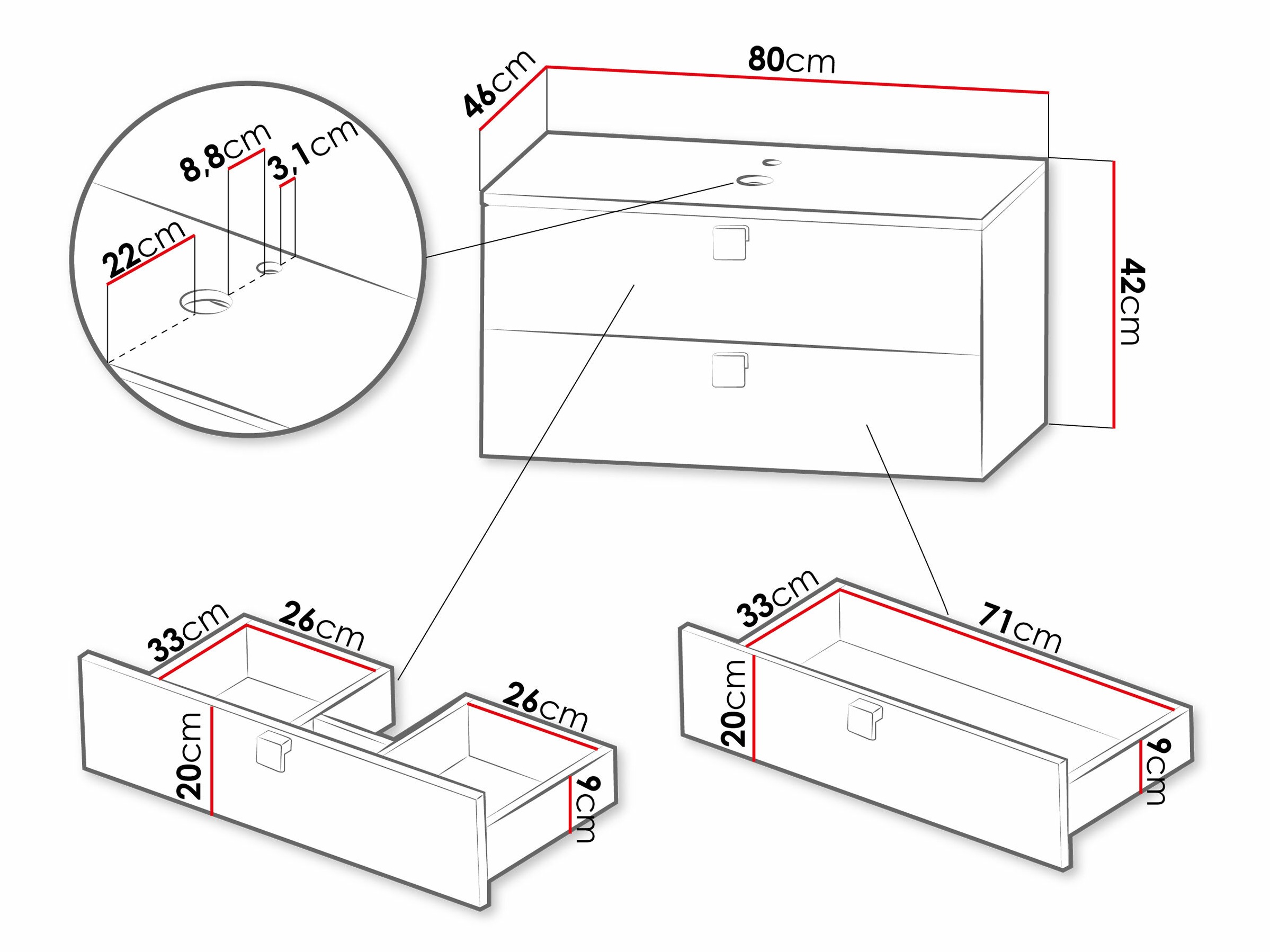 Viseći kupatilski element za lavabo Orlvera 102 (Svetlobraon)