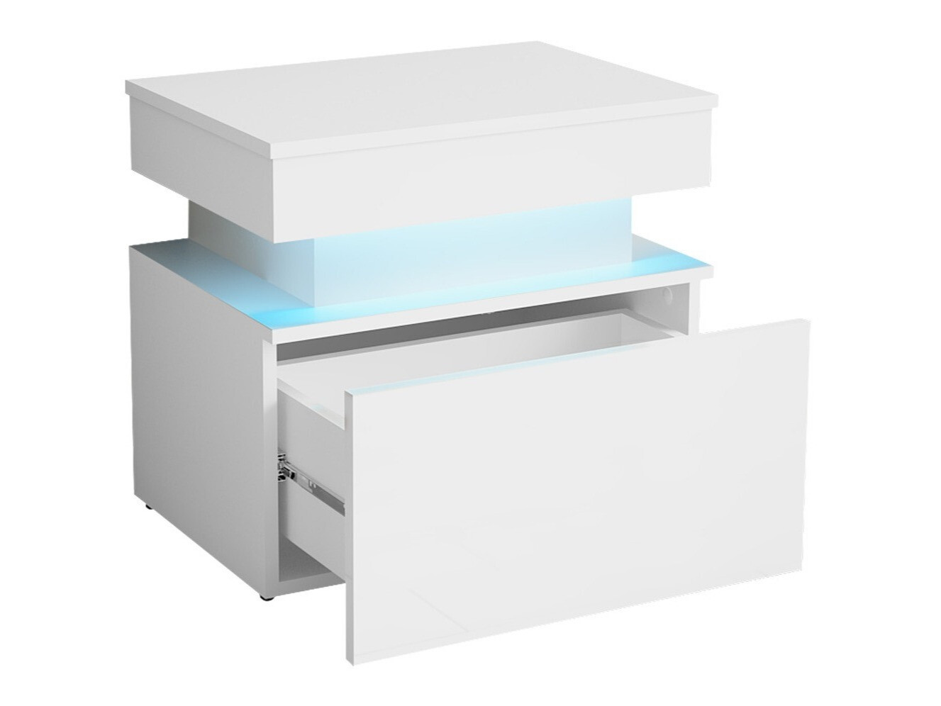 Noćni ormarić Monfero 102 (Crno + Sjajno crna)