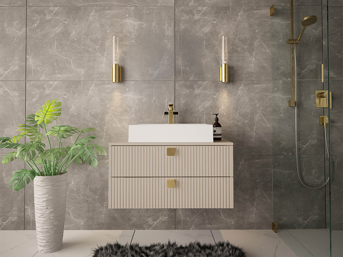 Viseći kupatilski element za lavabo Orlvera 102 (Svetlobraon)