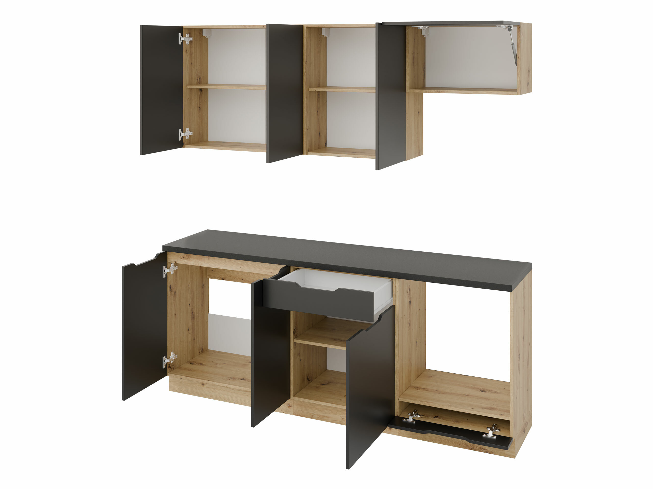 Kuhinjski set Trenton 180 (Svetloosiva + Artisan hrast)