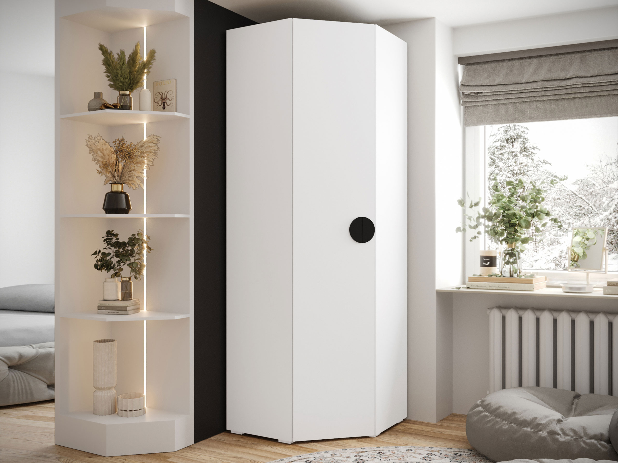 Ugaoni ormar Hartford 568 (Belo)