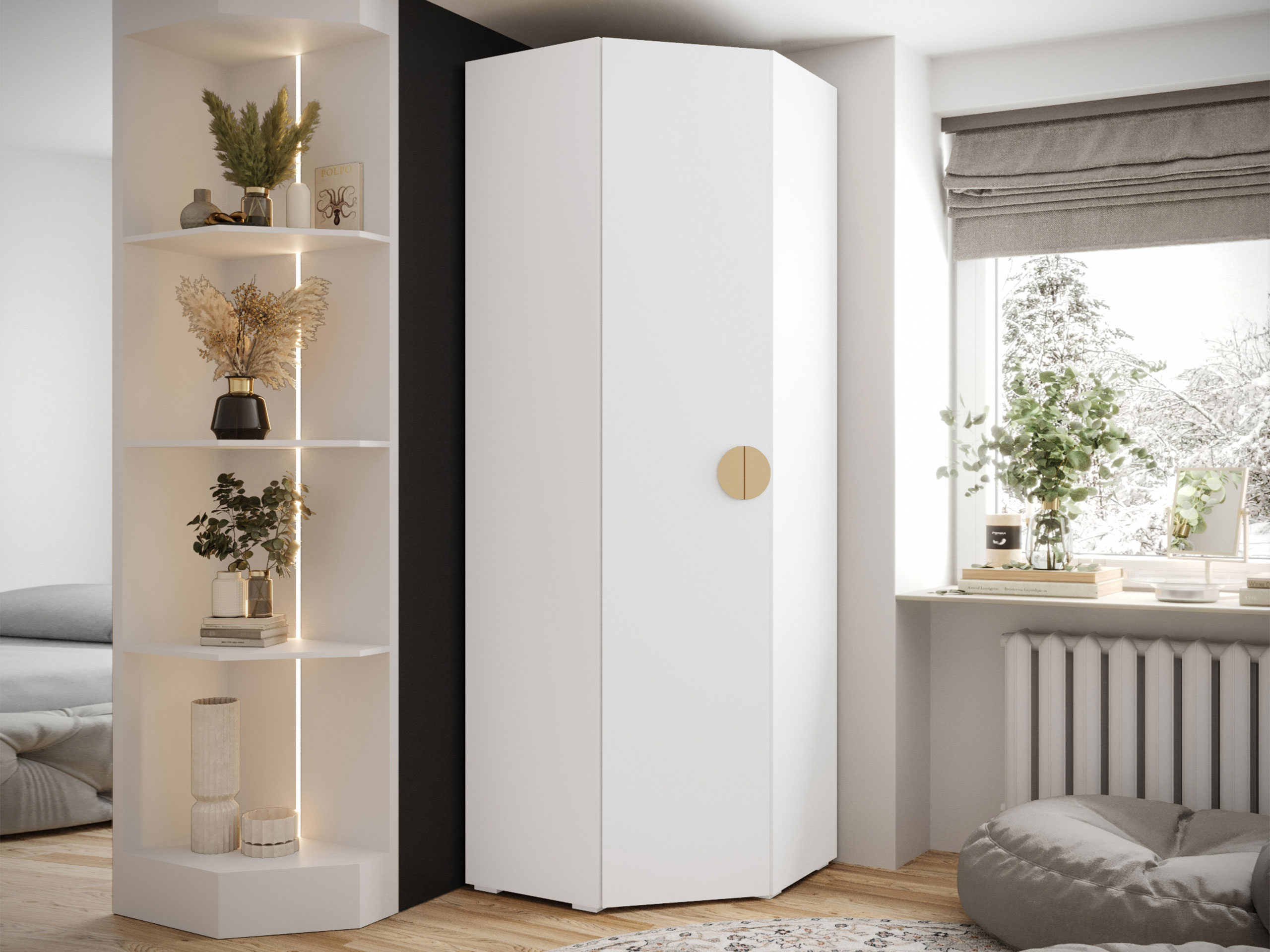 Ugaoni ormar Hartford 568 (Belo)