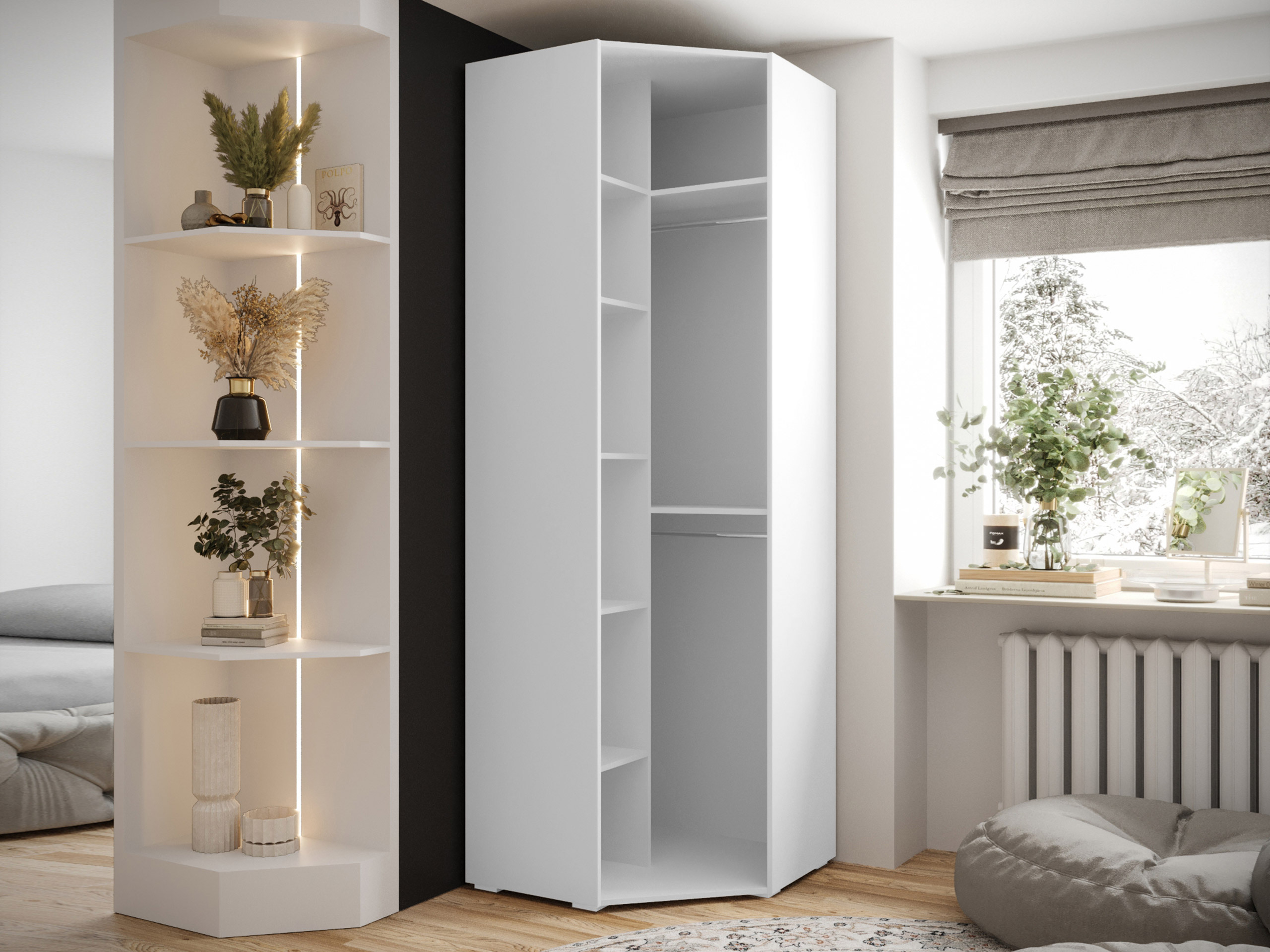 Ugaoni ormar Hartford 568 (Belo)