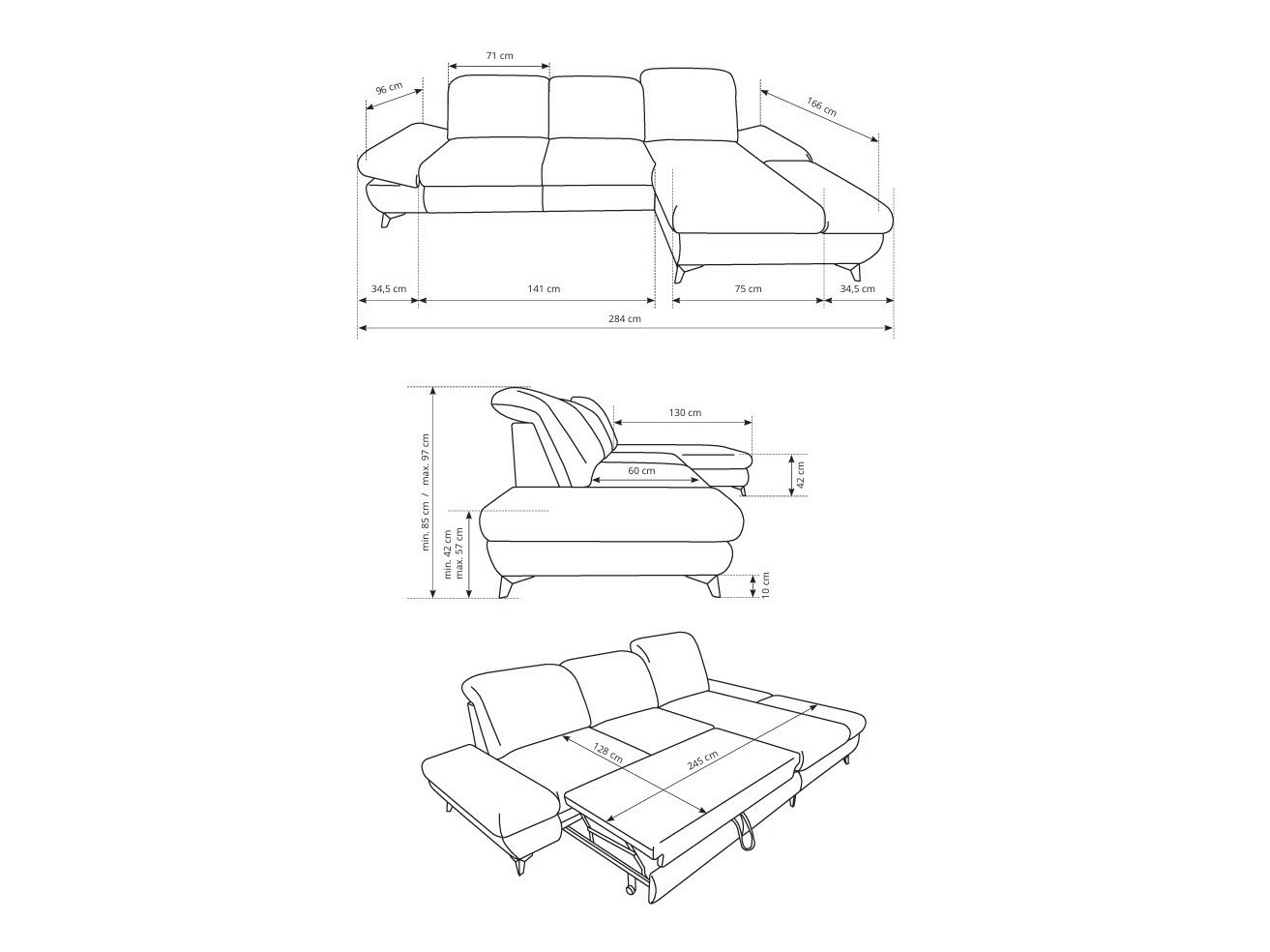 Ugaona sofa Kingston 190 (Matana 02)