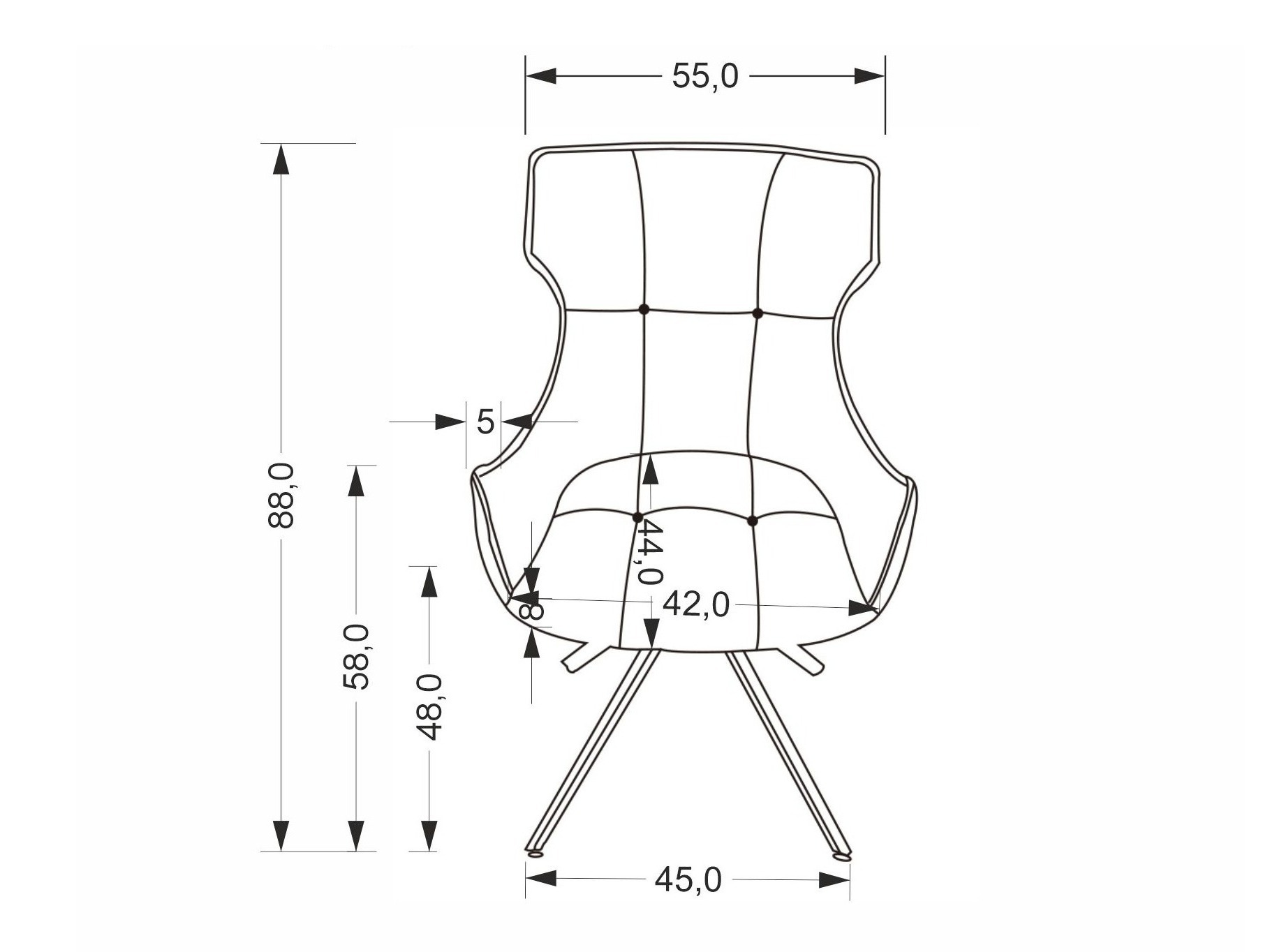 Stolica Houston 2055 (Sivo)