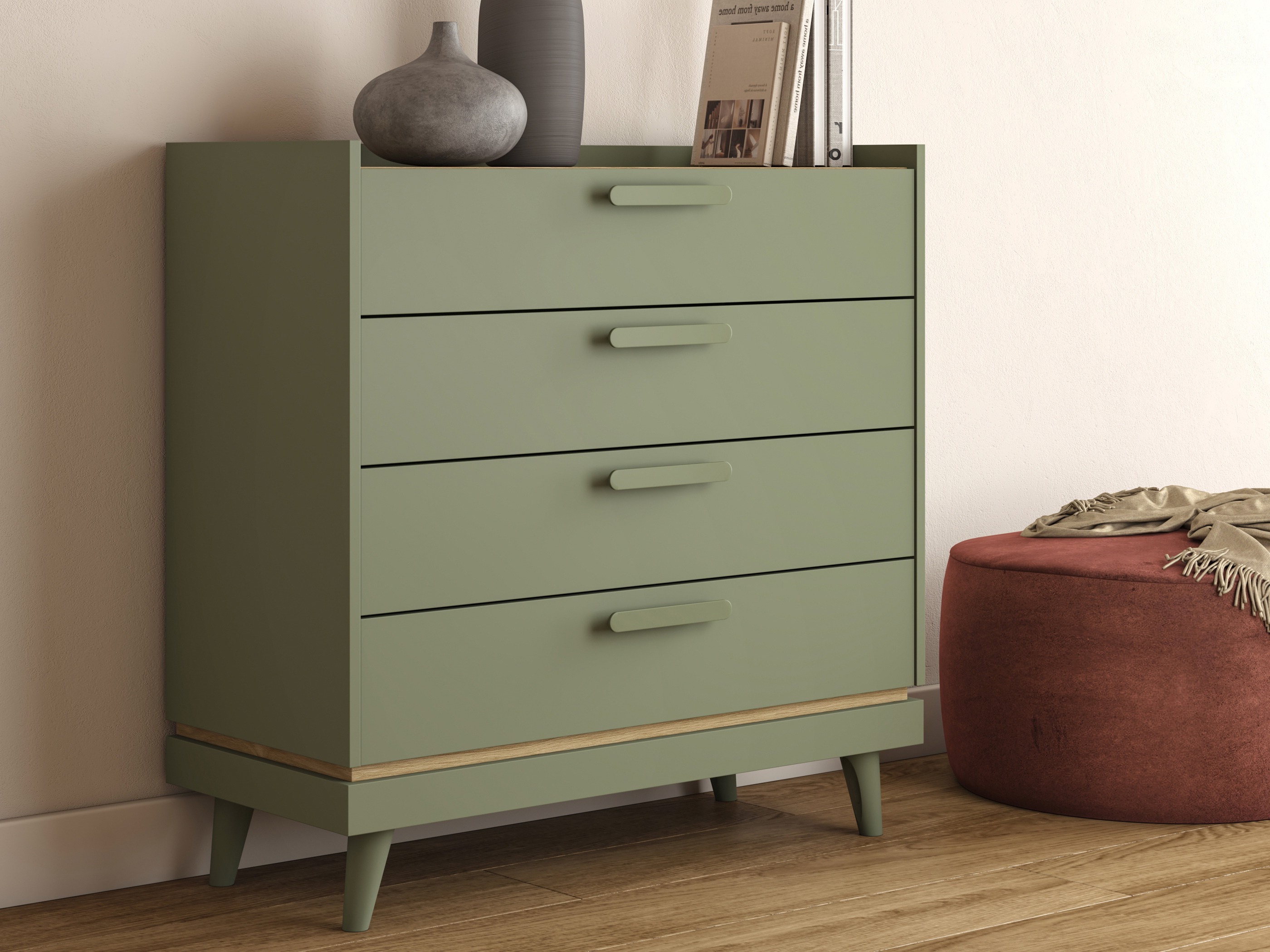Komoda Fertalu 104 (Zelena + Hrast)