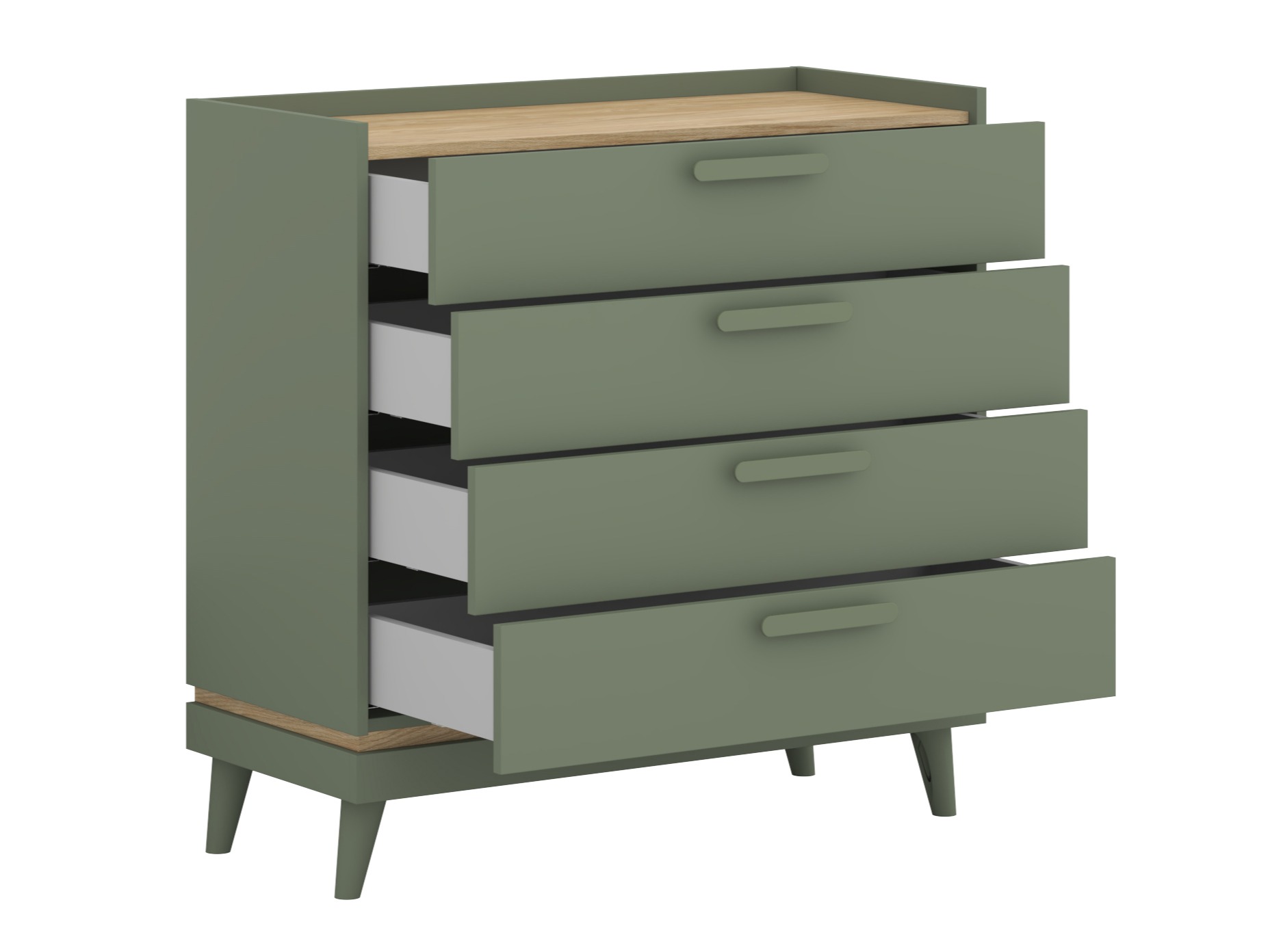 Komoda Fertalu 104 (Zelena + Hrast)