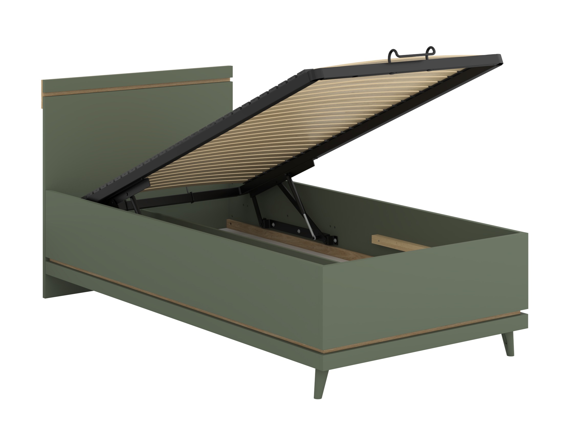 Krevet Fertalu 107 (Zelena + Hrast)