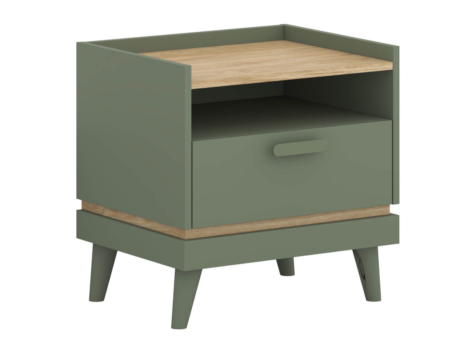 Noćni ormarić Fertalu 102 (Zelena + Hrast)