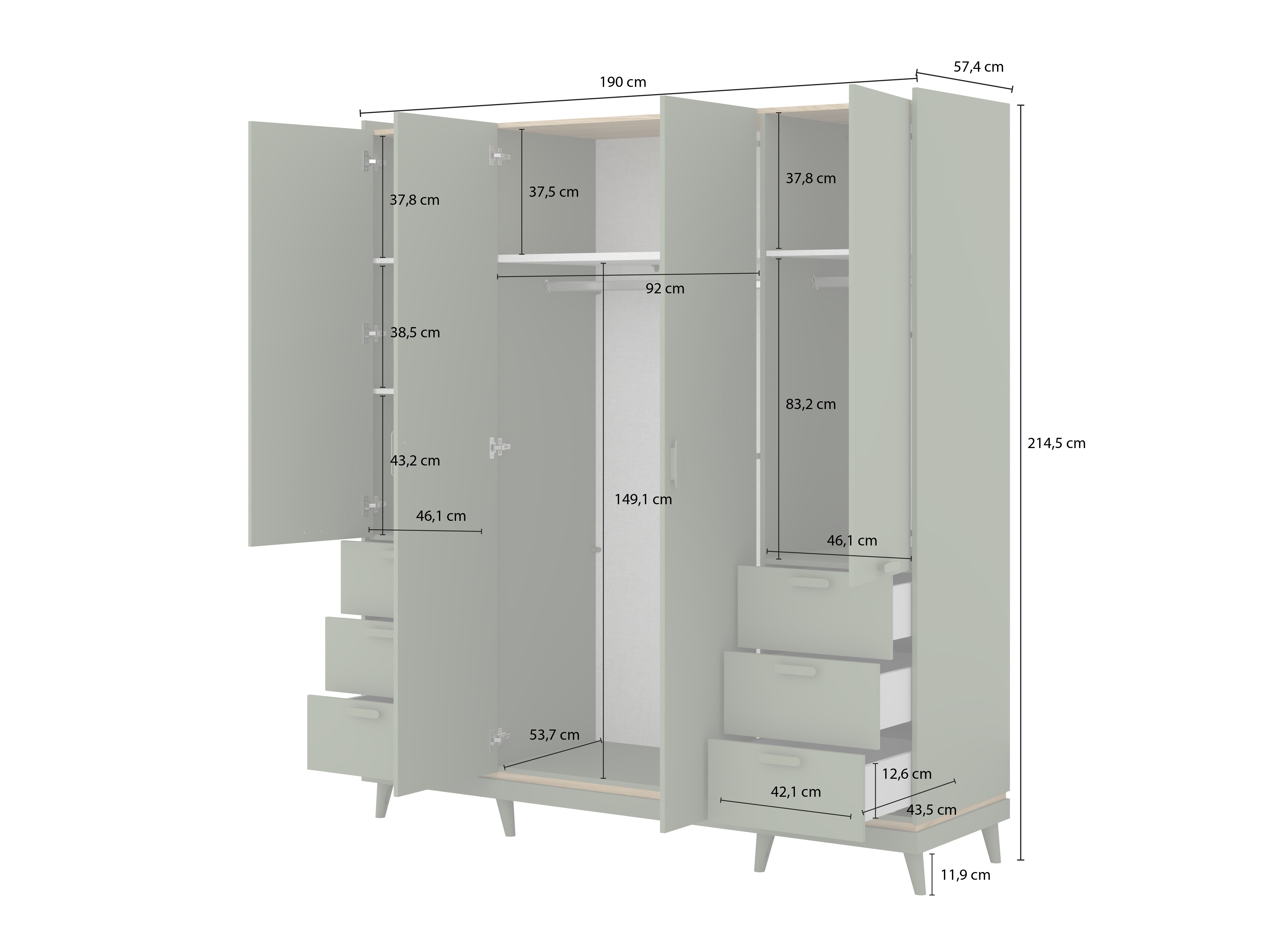 Ormar Fertalu 101 (Zelena + Hrast)