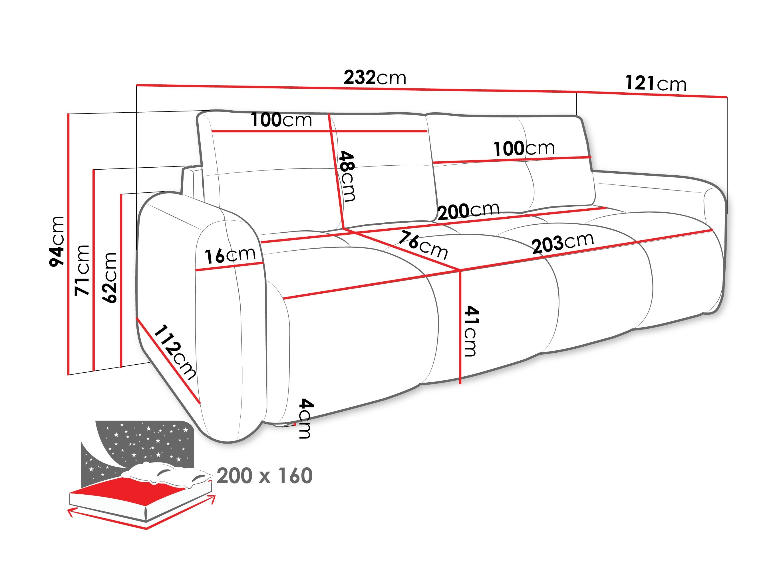 Sofa na razvlačenje Clinton 100 (Lambi 05)