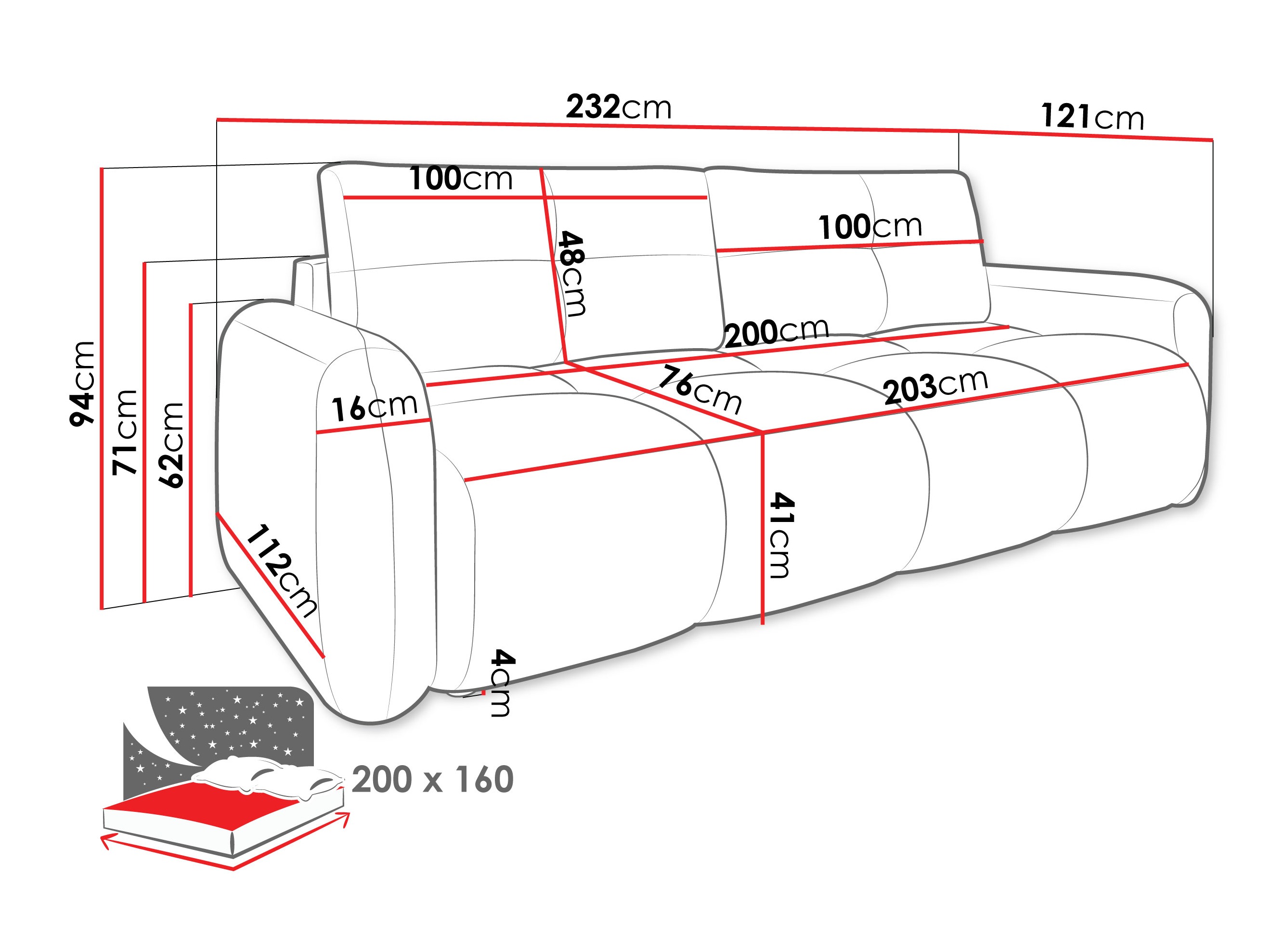 Sofa na razvlačenje Clinton 100 (Lambi 06)