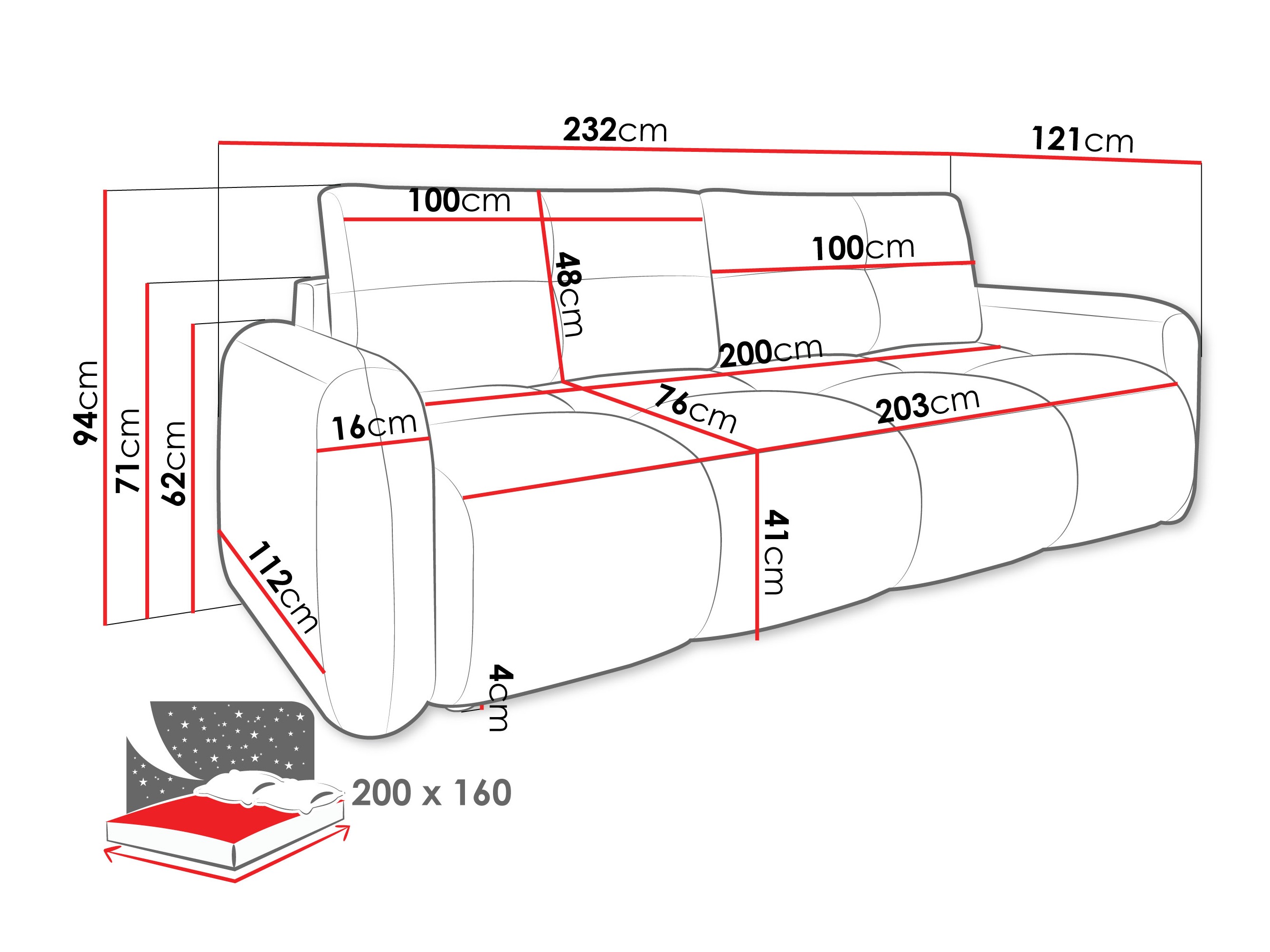 Sofa na razvlačenje Clinton 100 (Lambi 12)