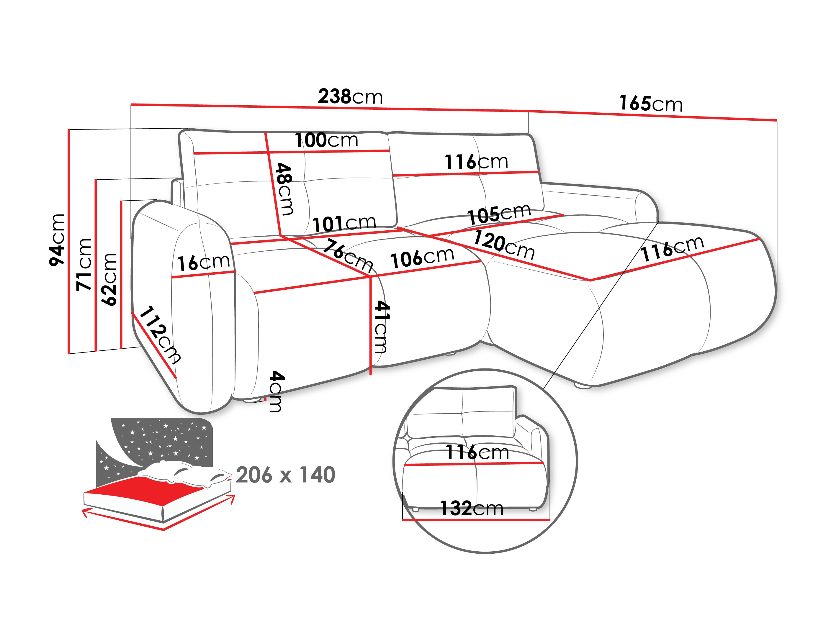 Ugaona sofa Clinton 101 (Lambi 04)