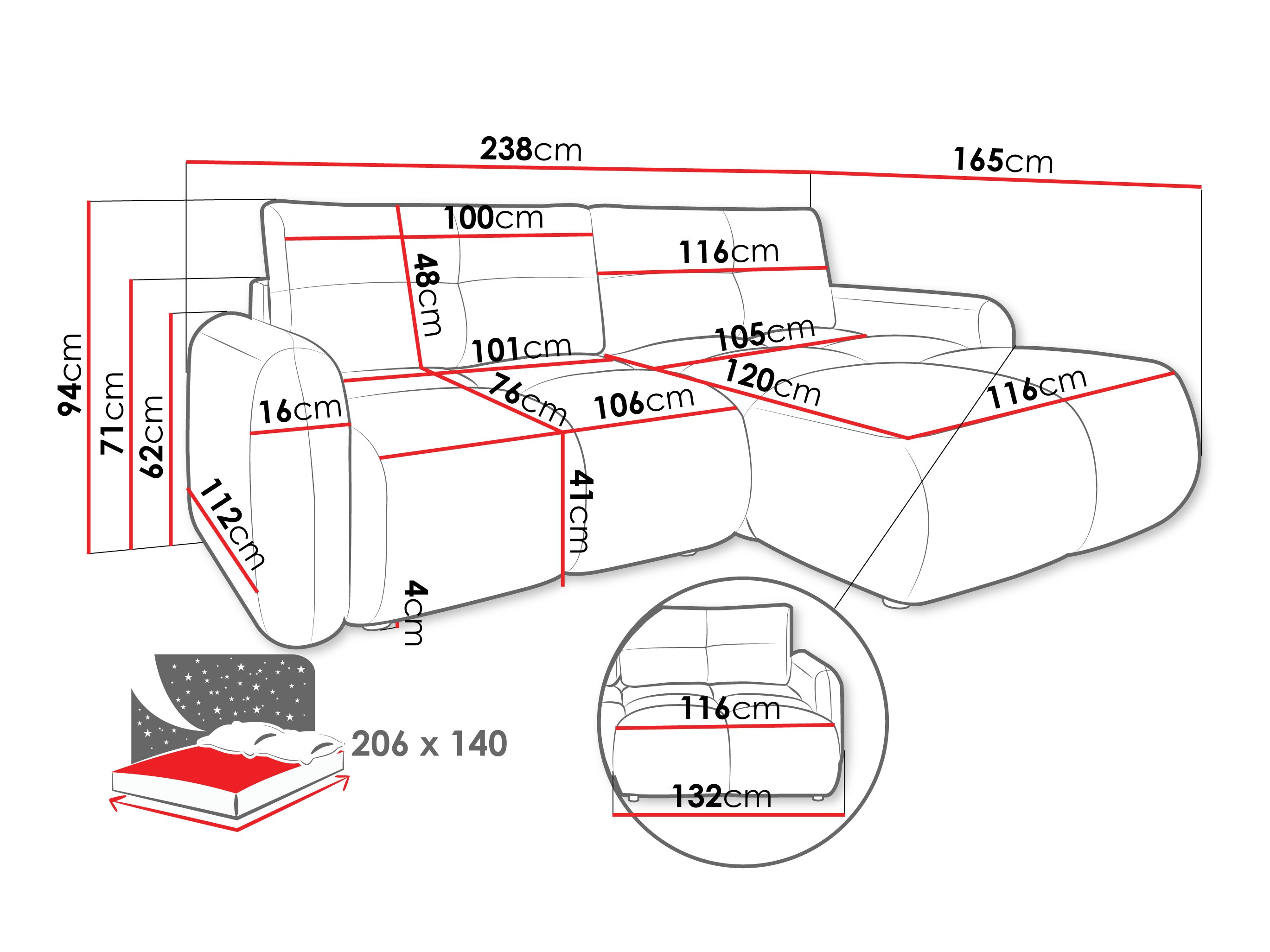 Ugaona sofa Clinton 101 (Lambi 12)