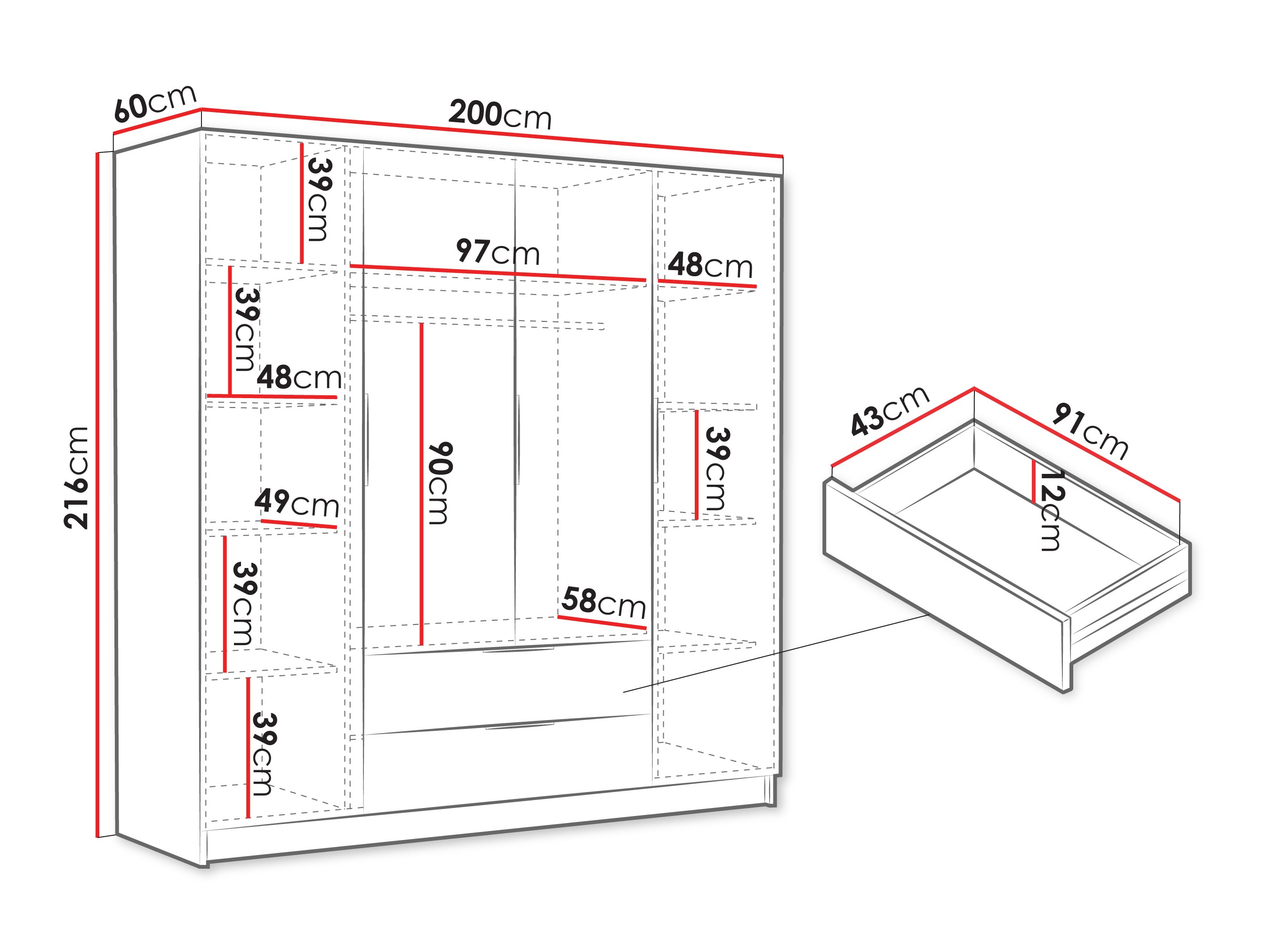 Ormar Closico 202 (Crno)