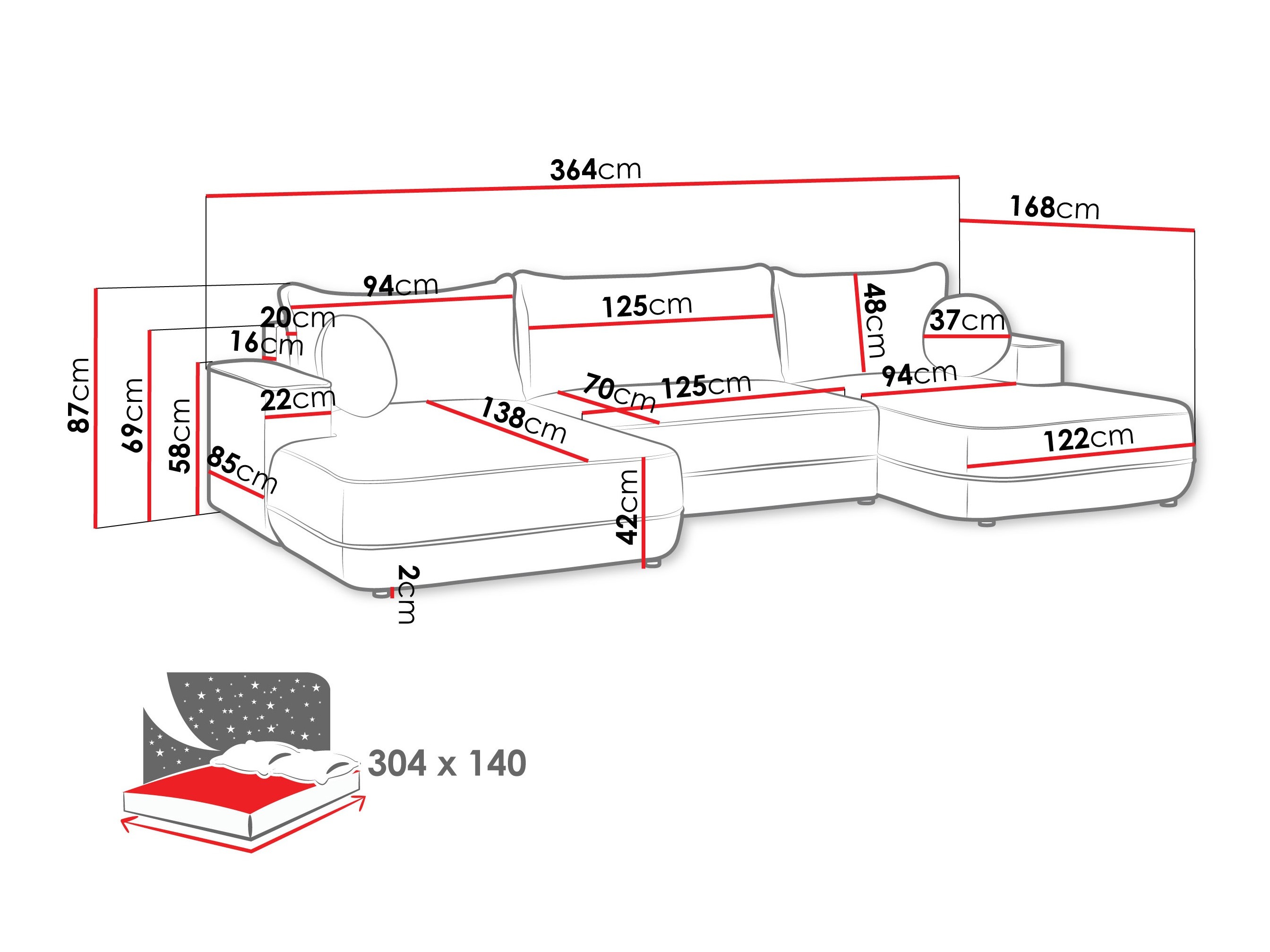 Ugaona sofa Bountiful 100 (Velo 621)