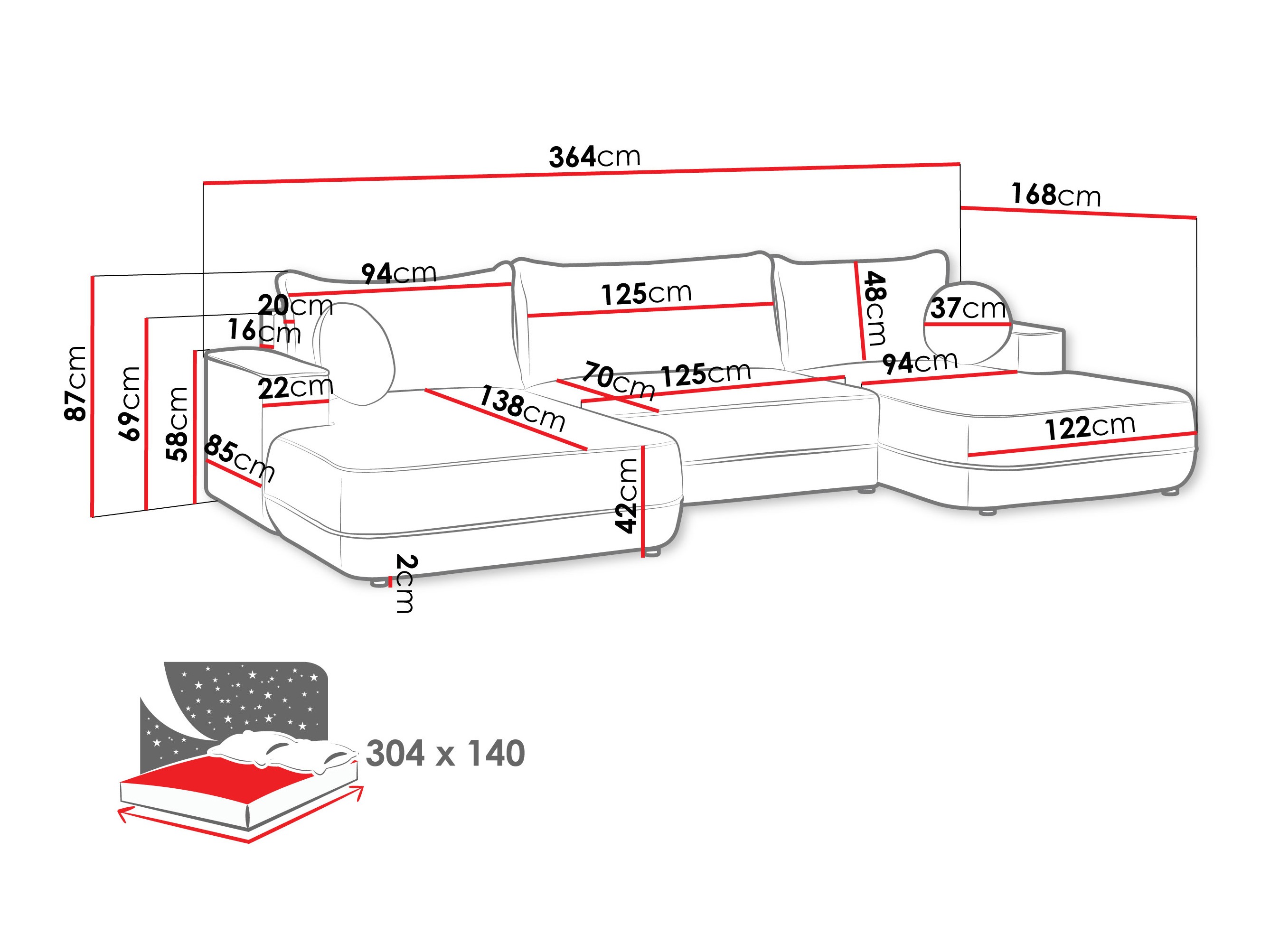 Ugaona sofa Bountiful 100 (Velo 623)