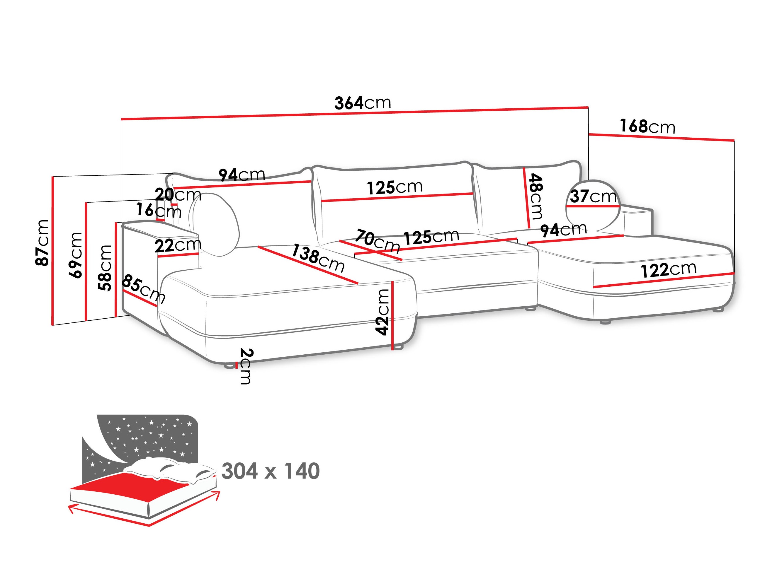 Ugaona sofa Bountiful 100 (Velo 633)