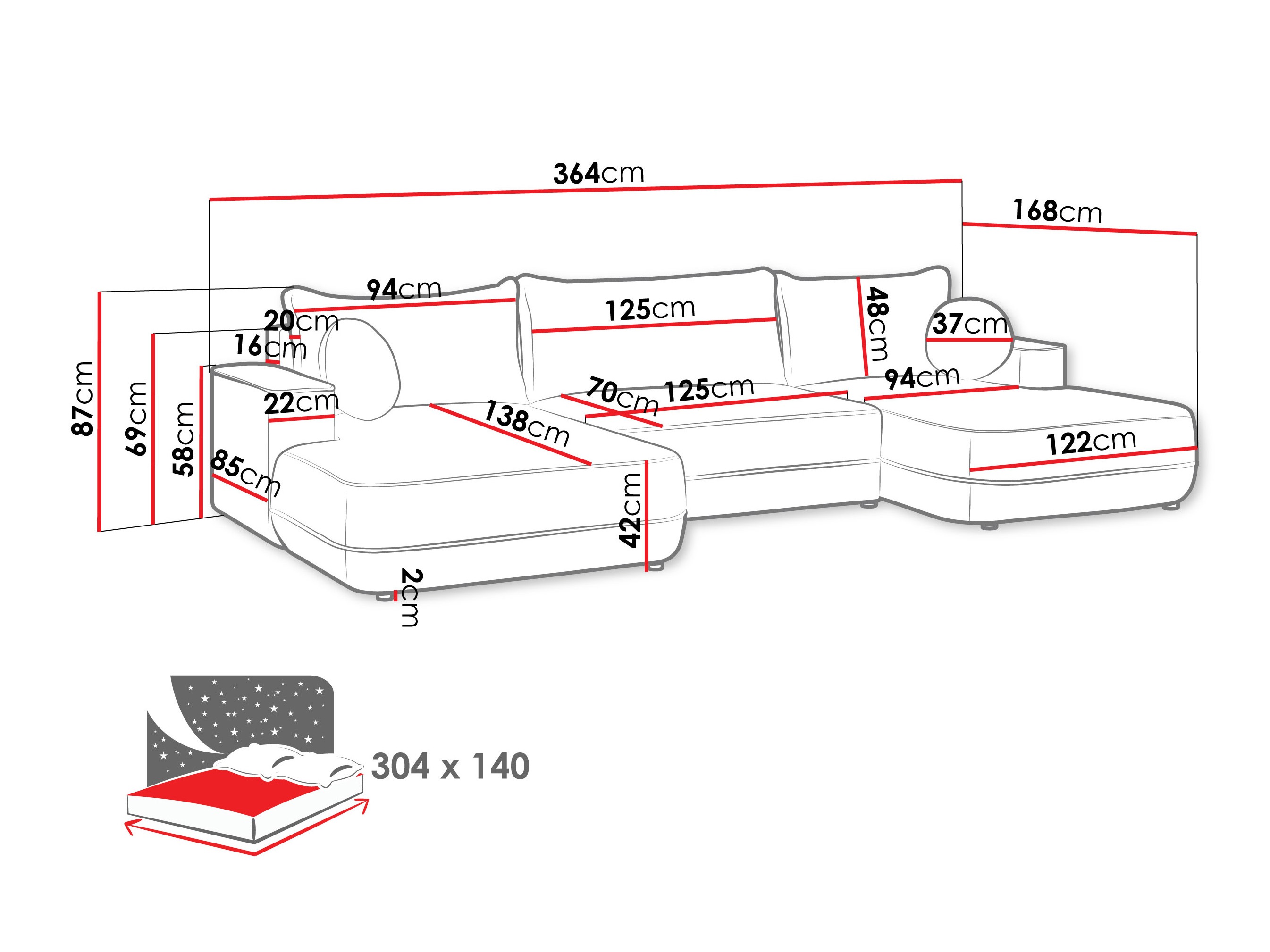 Ugaona sofa Bountiful 100 (Velo 635)