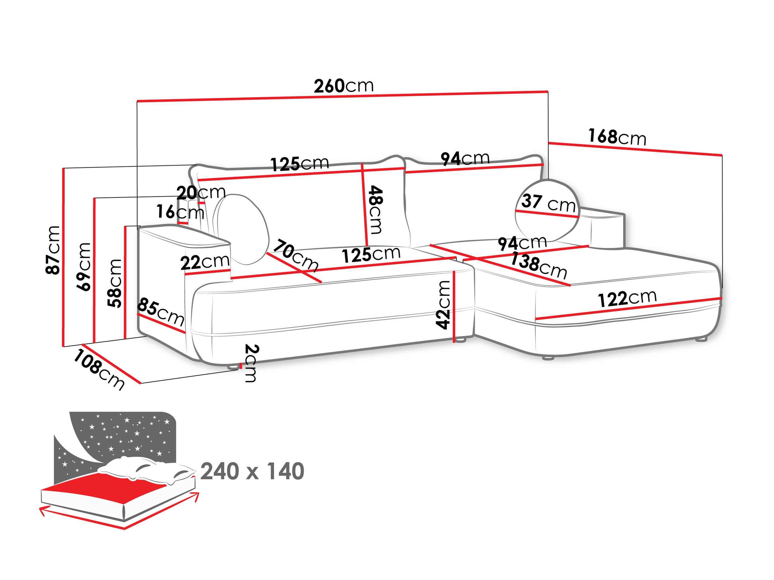 Ugaona sofa Bountiful 101 (Velo 633)