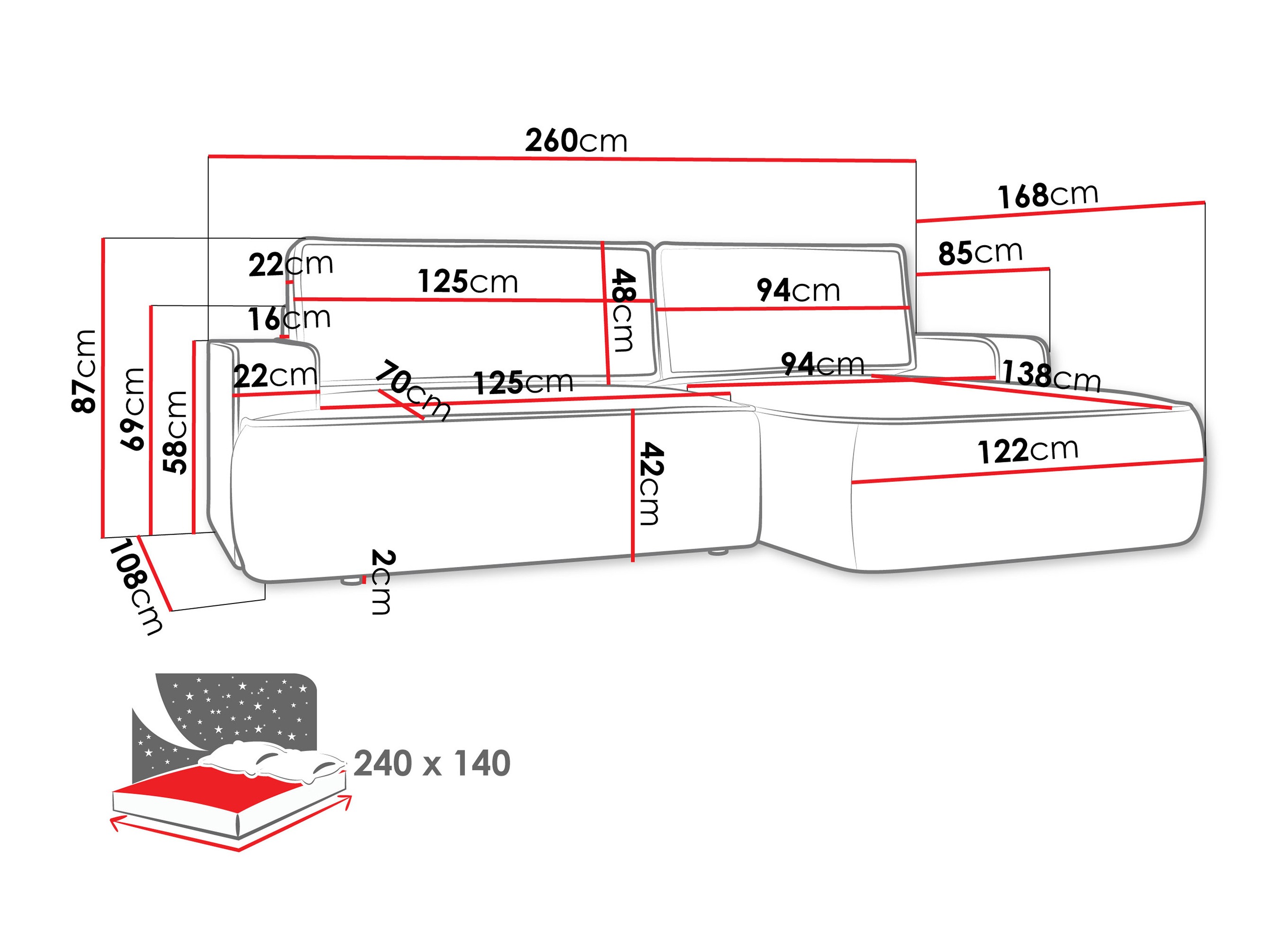 Ugaona sofa Bountiful 102 (Velo 623)