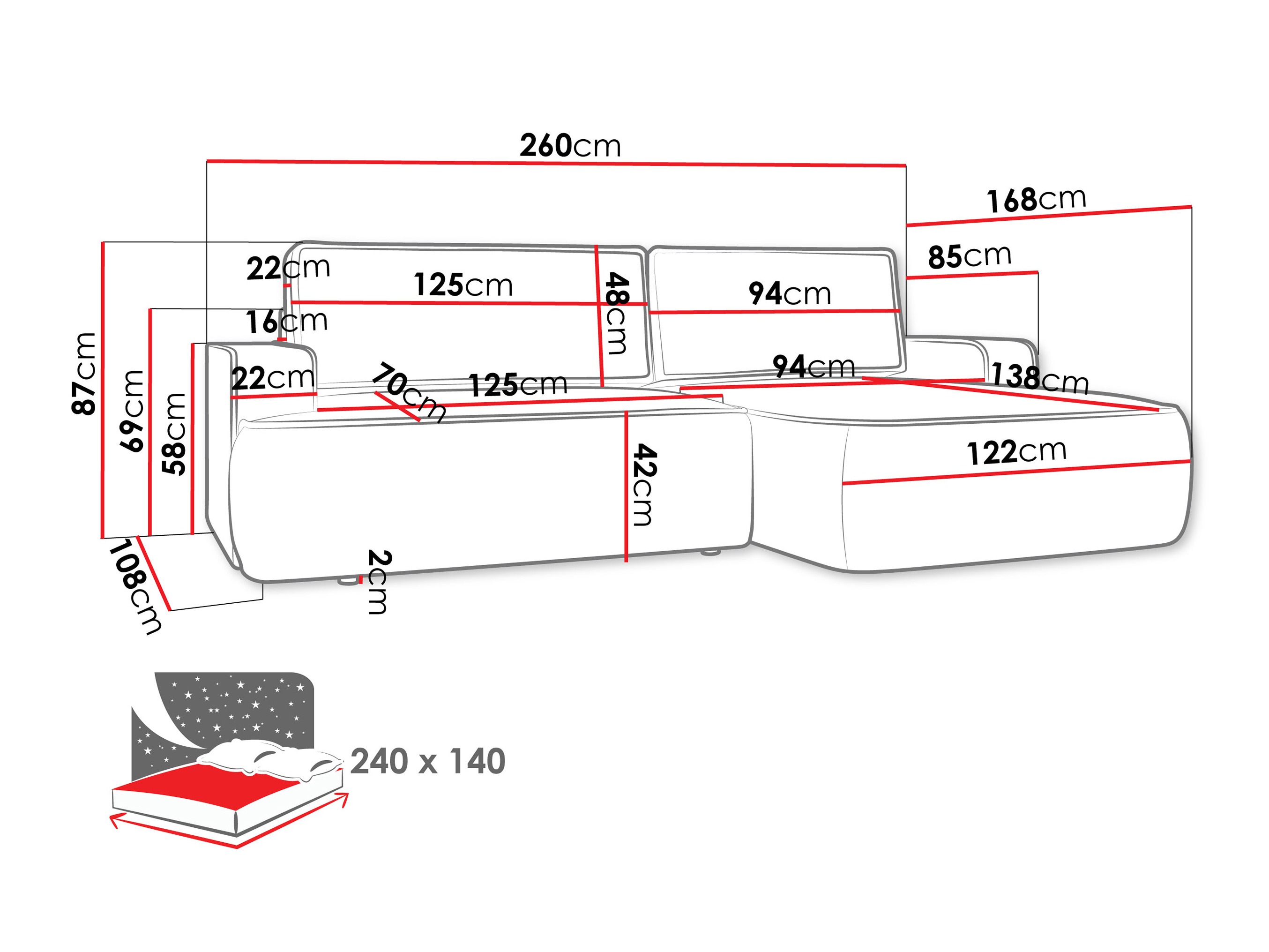 Ugaona sofa Bountiful 102 (Velo 633)