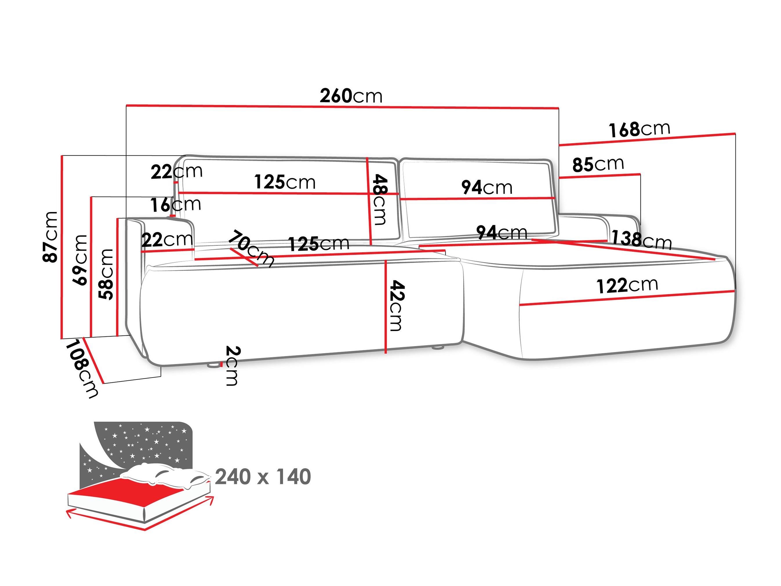 Ugaona sofa Bountiful 102 (Velo 635)