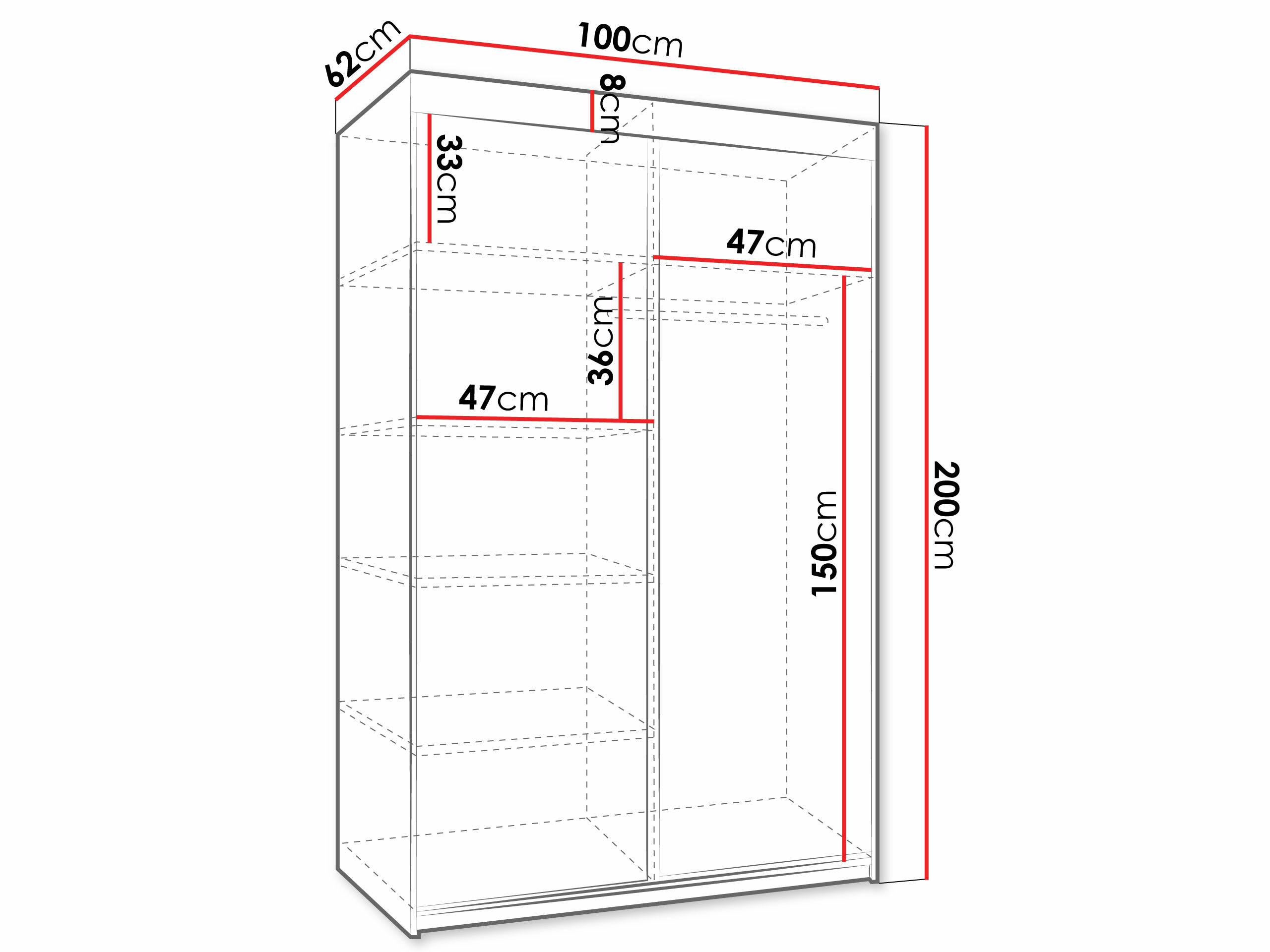 Ormar Dover 103 (Tamni jasen)